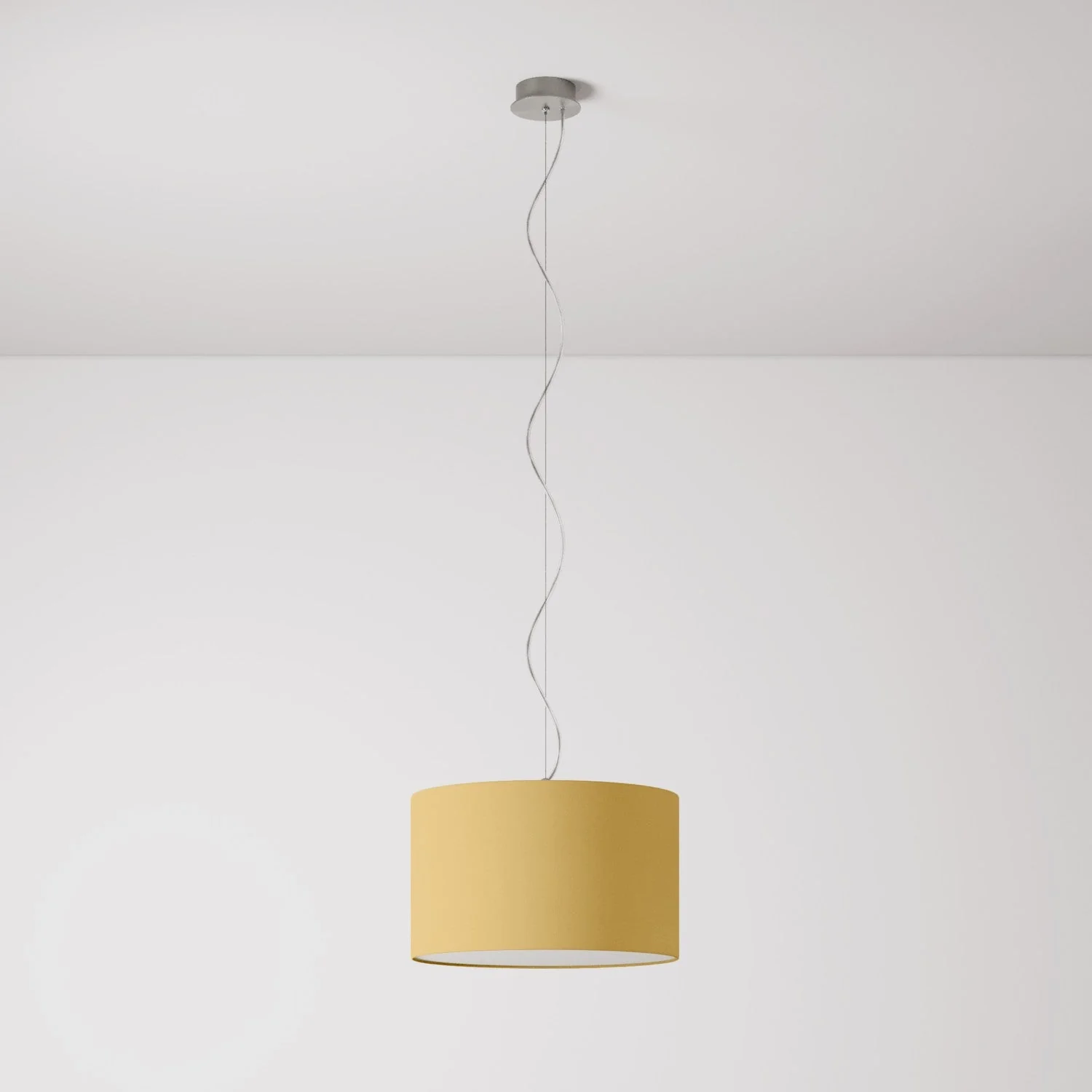 Pendant lamp with Cilindro Small Arenal gold fabric lampshade - Made in Italy - Image 7