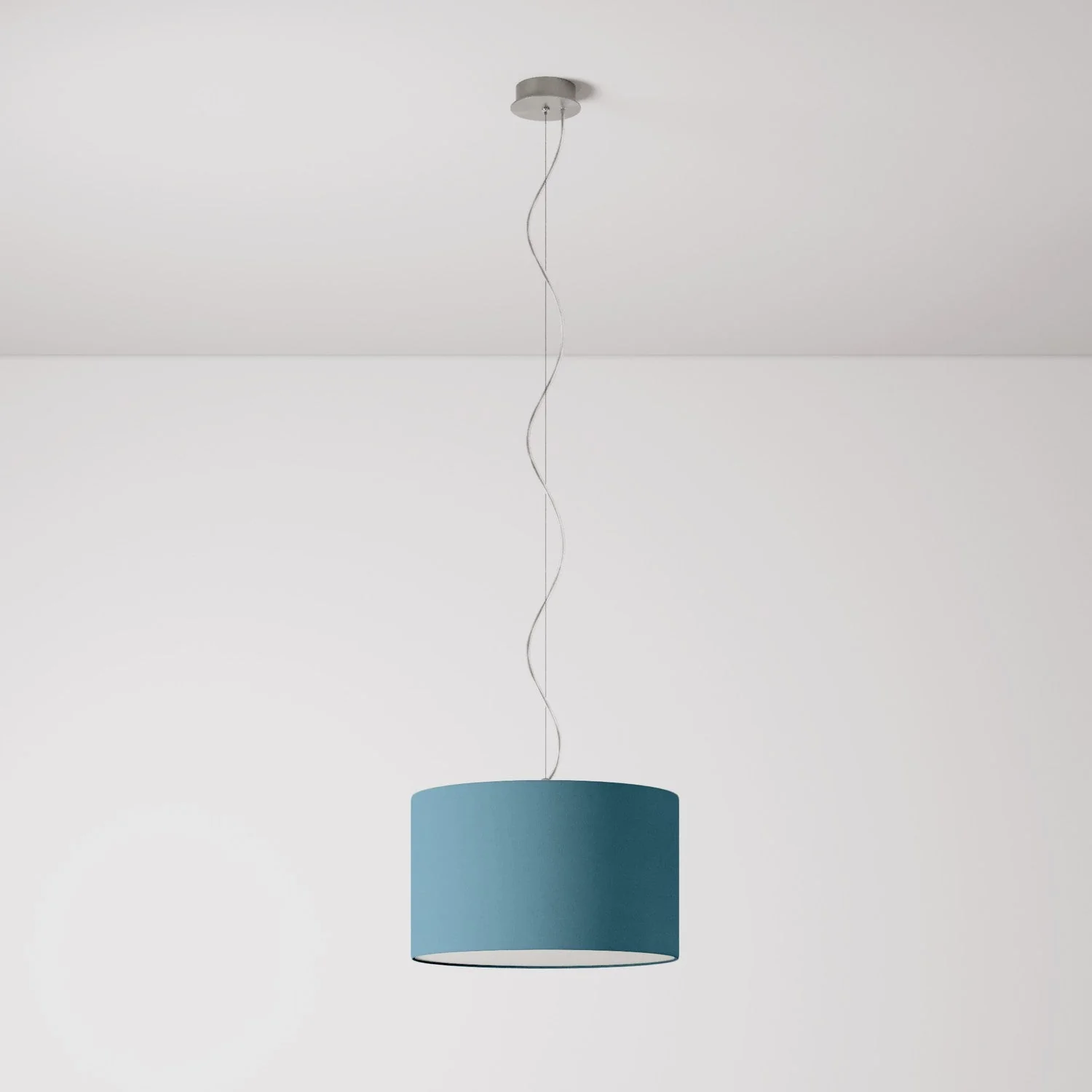 Pendant lamp with Cilindro Small Teletta blue lampshade - Made in Italy - Image 7