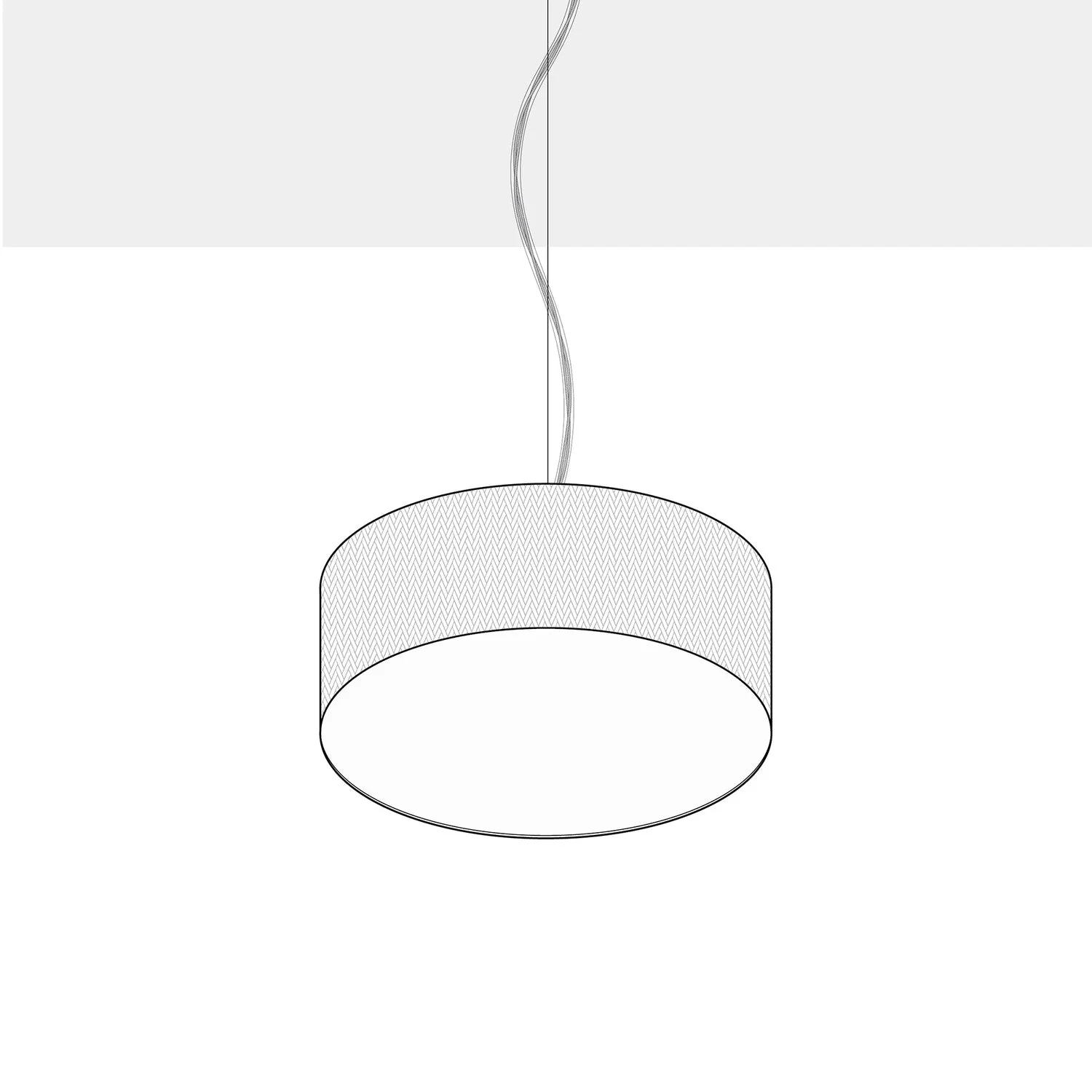 Pendant lamp with fabric Cylinder Small Jute light lampshade - Made in Italy - Image 10