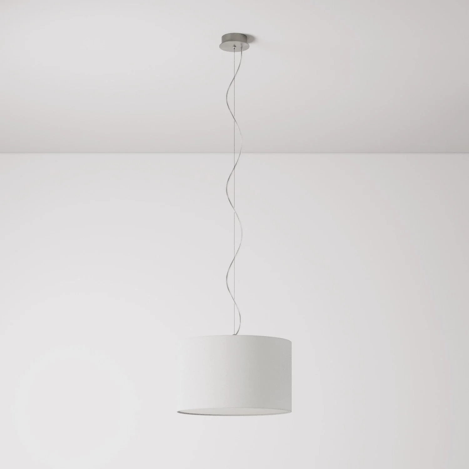 Pendant lamp with raw linen Cylinder Small fabric lampshade - Made in Italy - Image 7