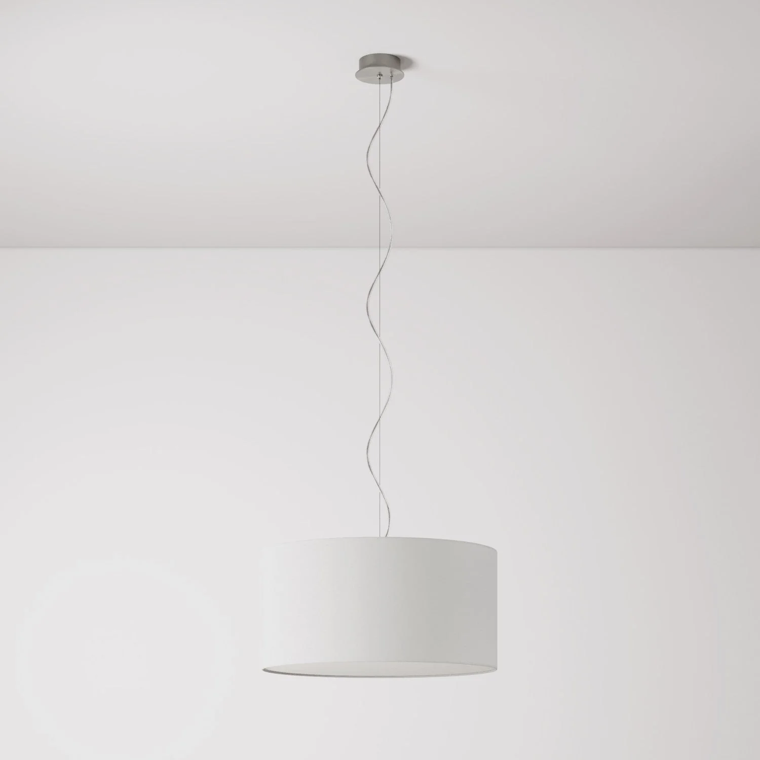 Pendant lamp with Cilindro Medium Raw Linen fabric lampshade - Made in Italy - Image 7