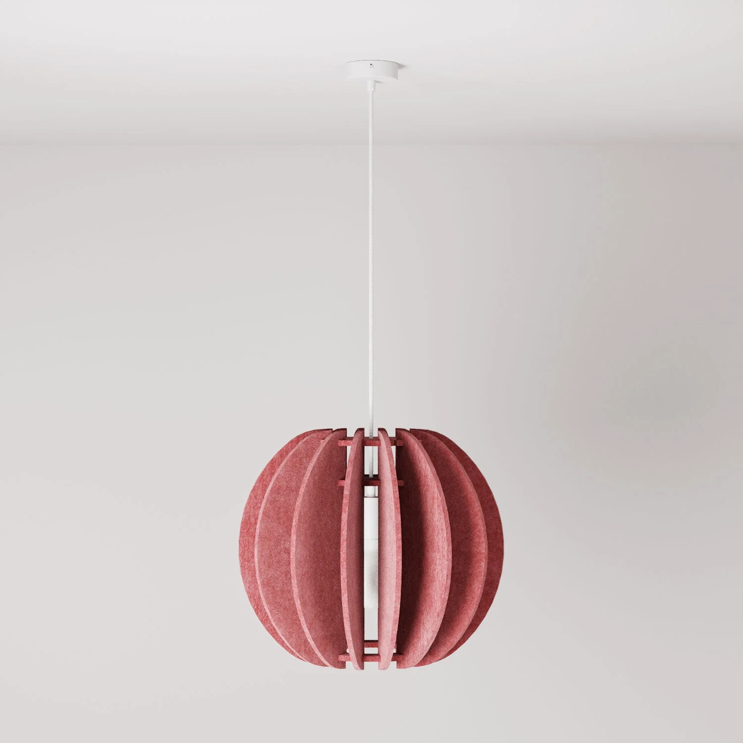 Pendant lamp with LAMPSHHADE elliptical lampshade in sound-absorbing material - Mélange pink - Image 3