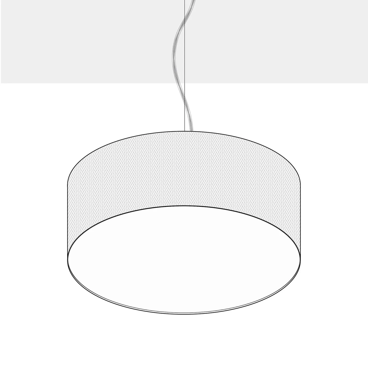 Pendant lamp with Cilindro Large fabric lampshade - Made in Italy - Sand Wool - Image 10
