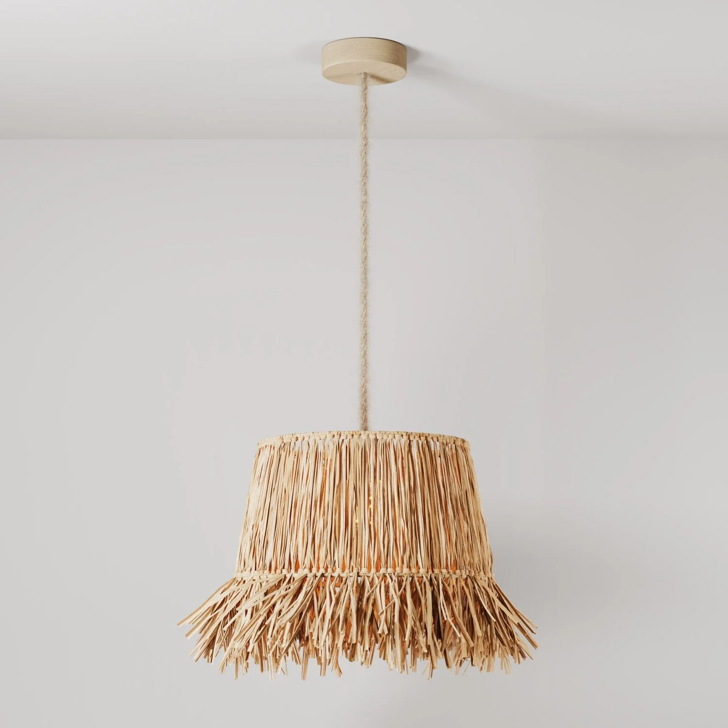Pendant lamp with Honolulu raffia lampshade