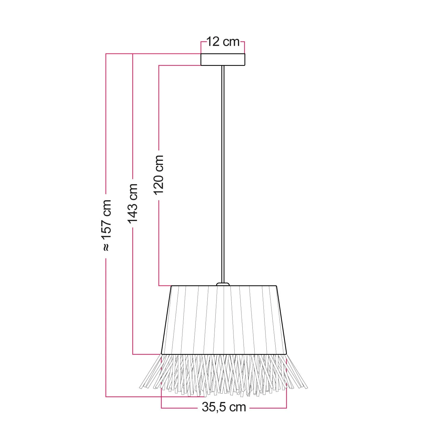 Pendant lamp with Honolulu raffia lampshade - Image 4