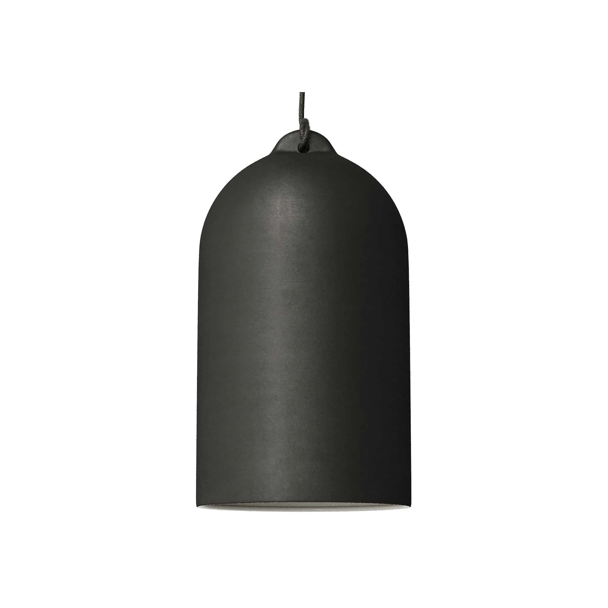 Pendant lamp with fabric cable and XL Bell ceramic lampshade - Blackboard