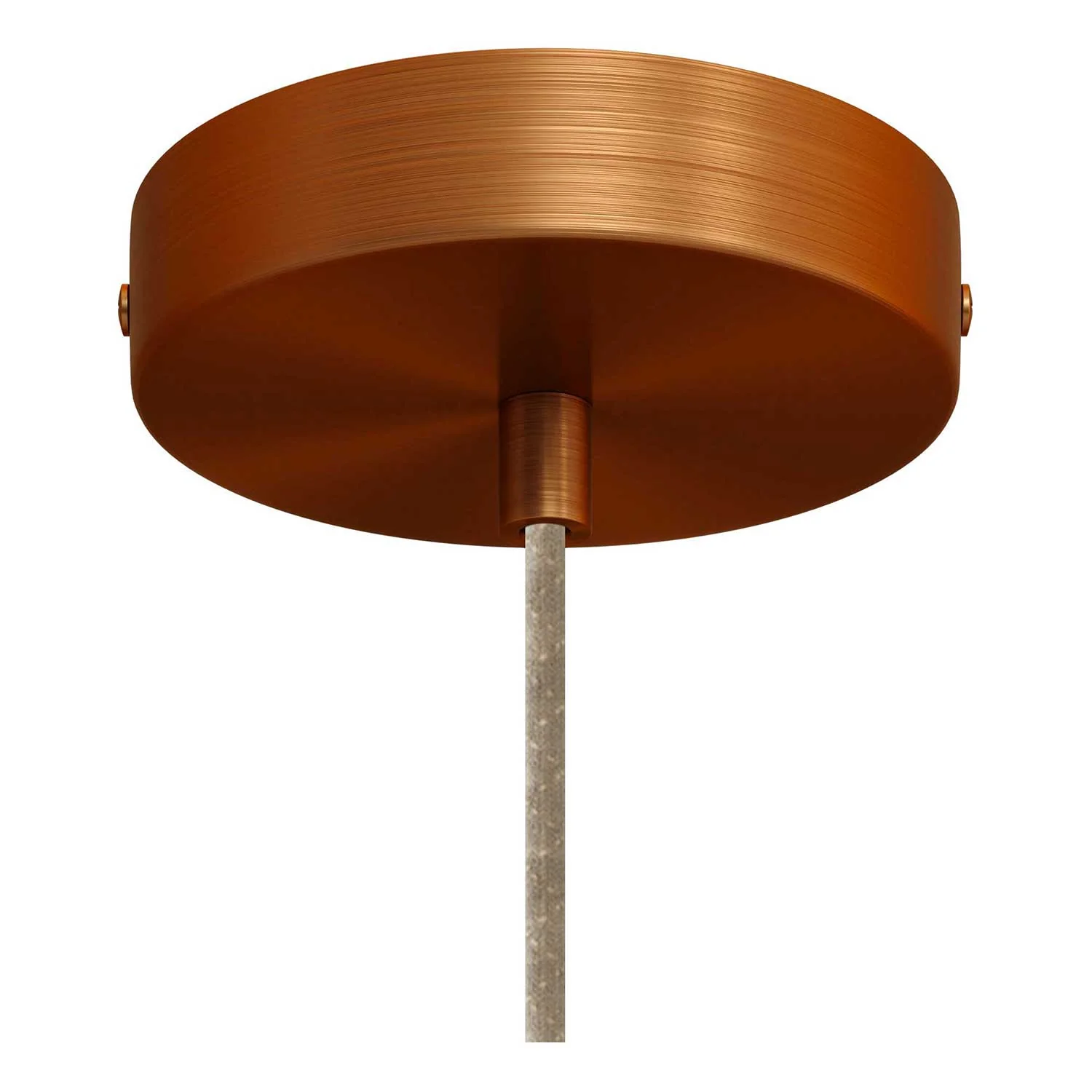 Pendant lamp with textile cable and Bell XL ceramic lampshade - Corten effect - Image 2