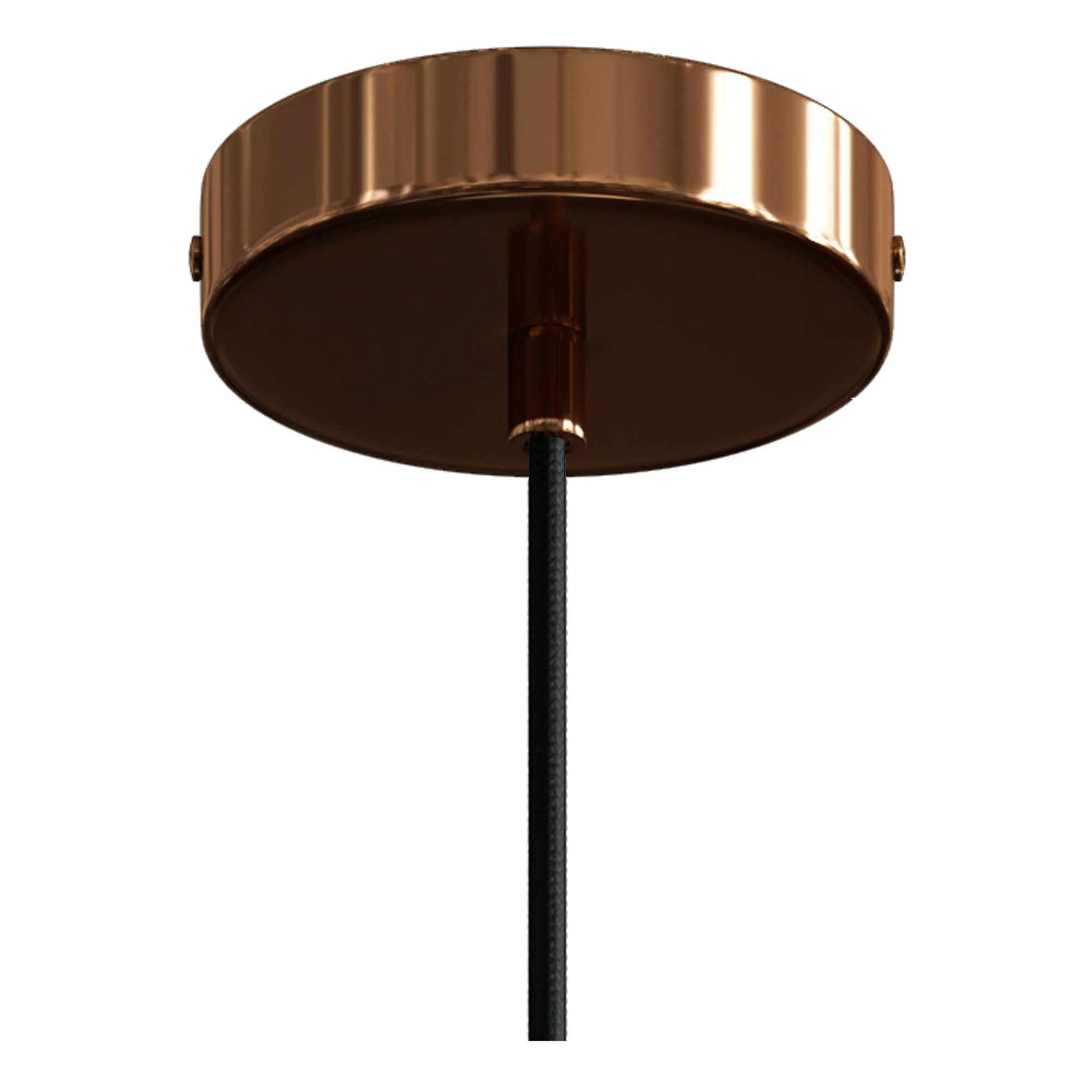 Pendant lamp with textile cable and contrasting metal details - Copper - Image 2