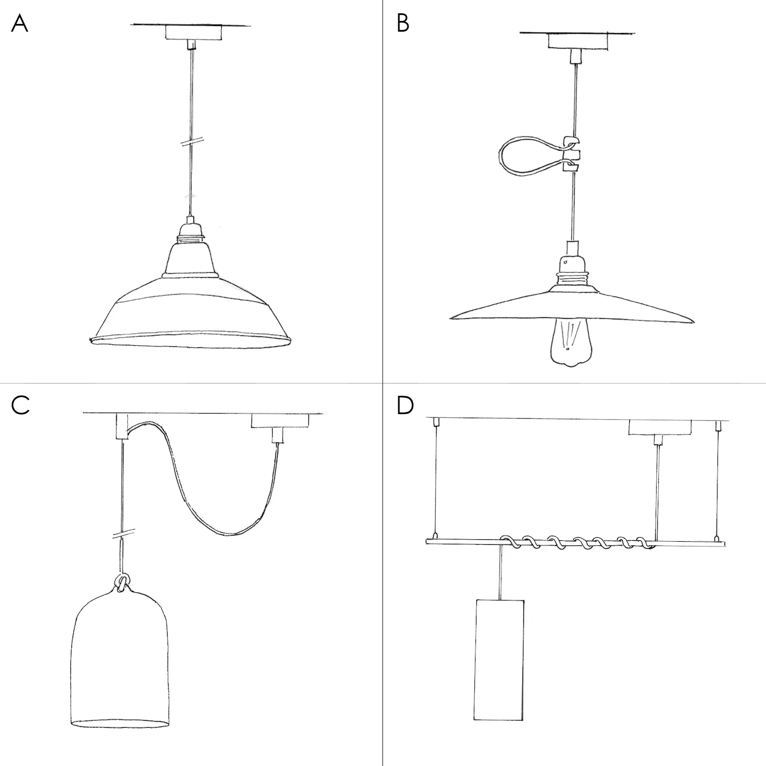Pendant lamp with fabric cable, Duedì Base lampshade, and metal details - White - Image 4