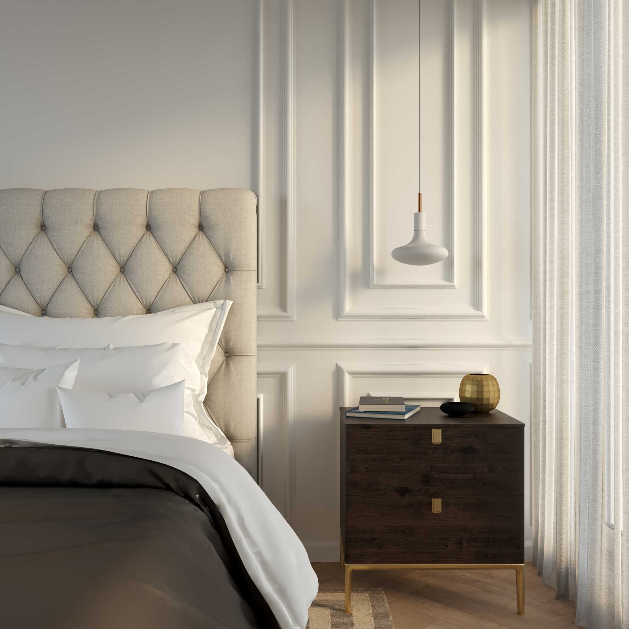 Pendant lamp with textile cable, metal details and 7 cm cable clamp - White - Image 2