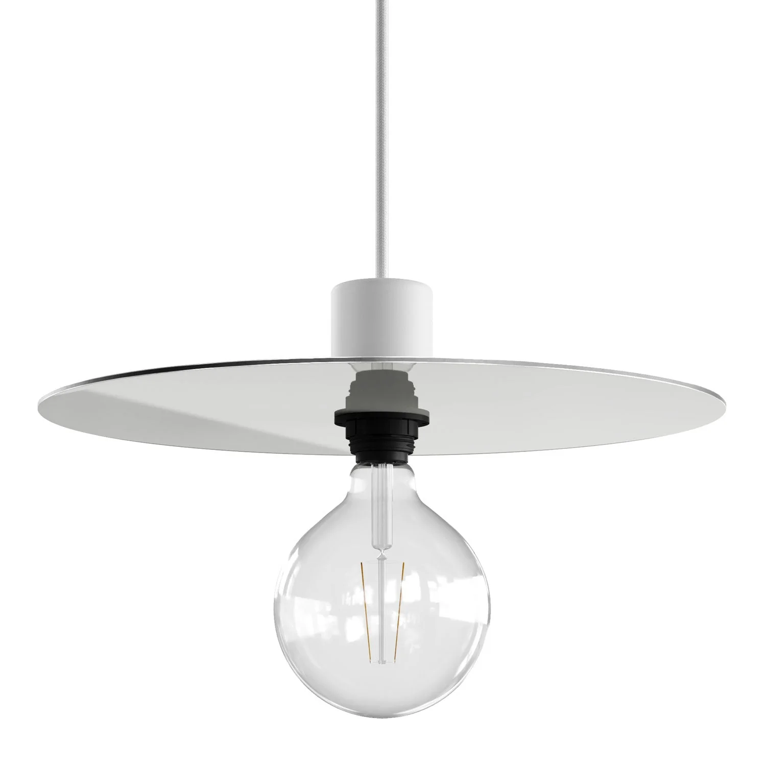Oversized Ellepì plate in Dibond for outdoor pendant lamps, 40 cm diameter - Made in Italy - White