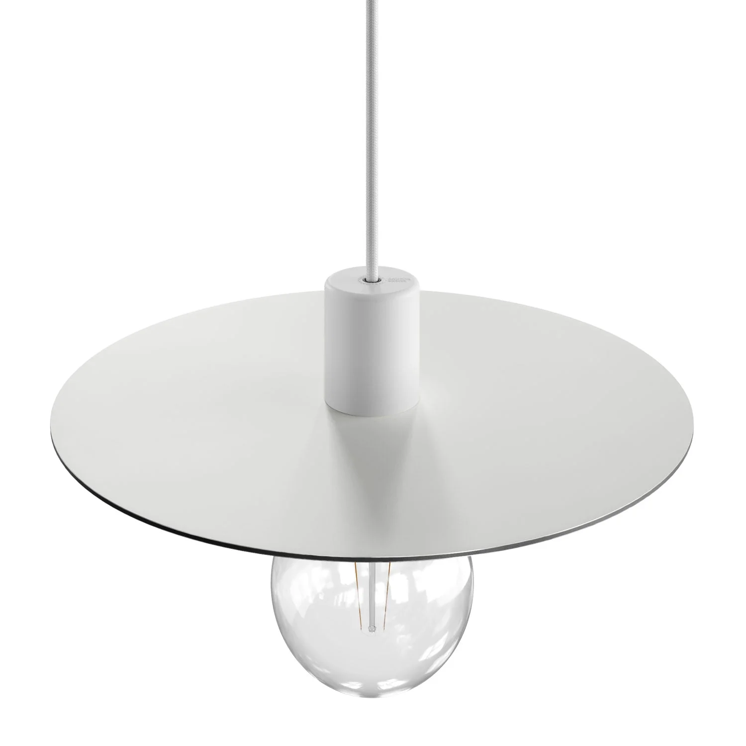 Oversized Ellepì plate in Dibond for outdoor pendant lamps, 40 cm diameter - Made in Italy - White - Image 2