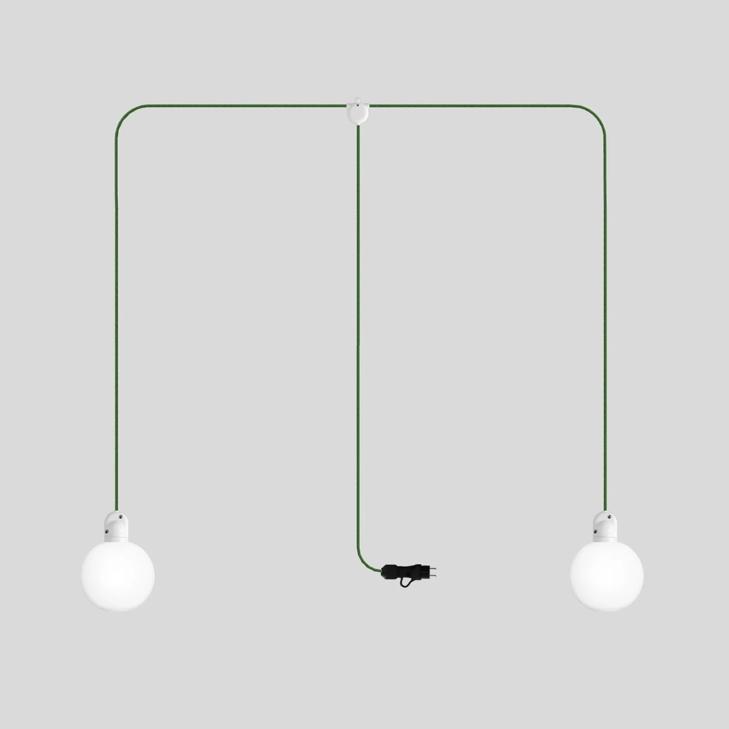 Modulair outdoor plug-in lamp IP65 with 2 drops, unbreakable Unbreak-a-Ball lampshades and SX08 cord