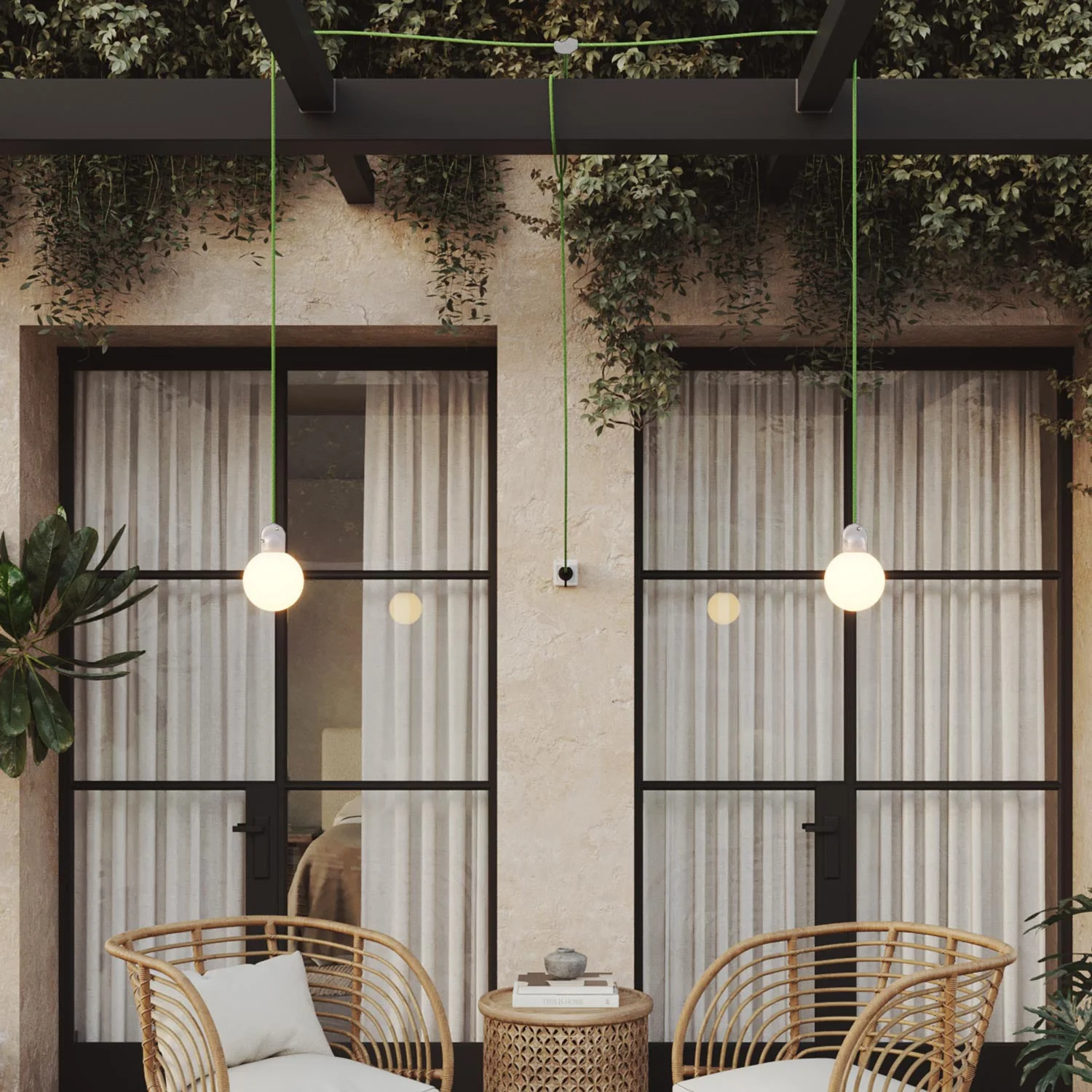 Modulair outdoor plug-in lamp IP65 with 2 drops, unbreakable Unbreak-a-Ball lampshades and SX08 cord - Image 2