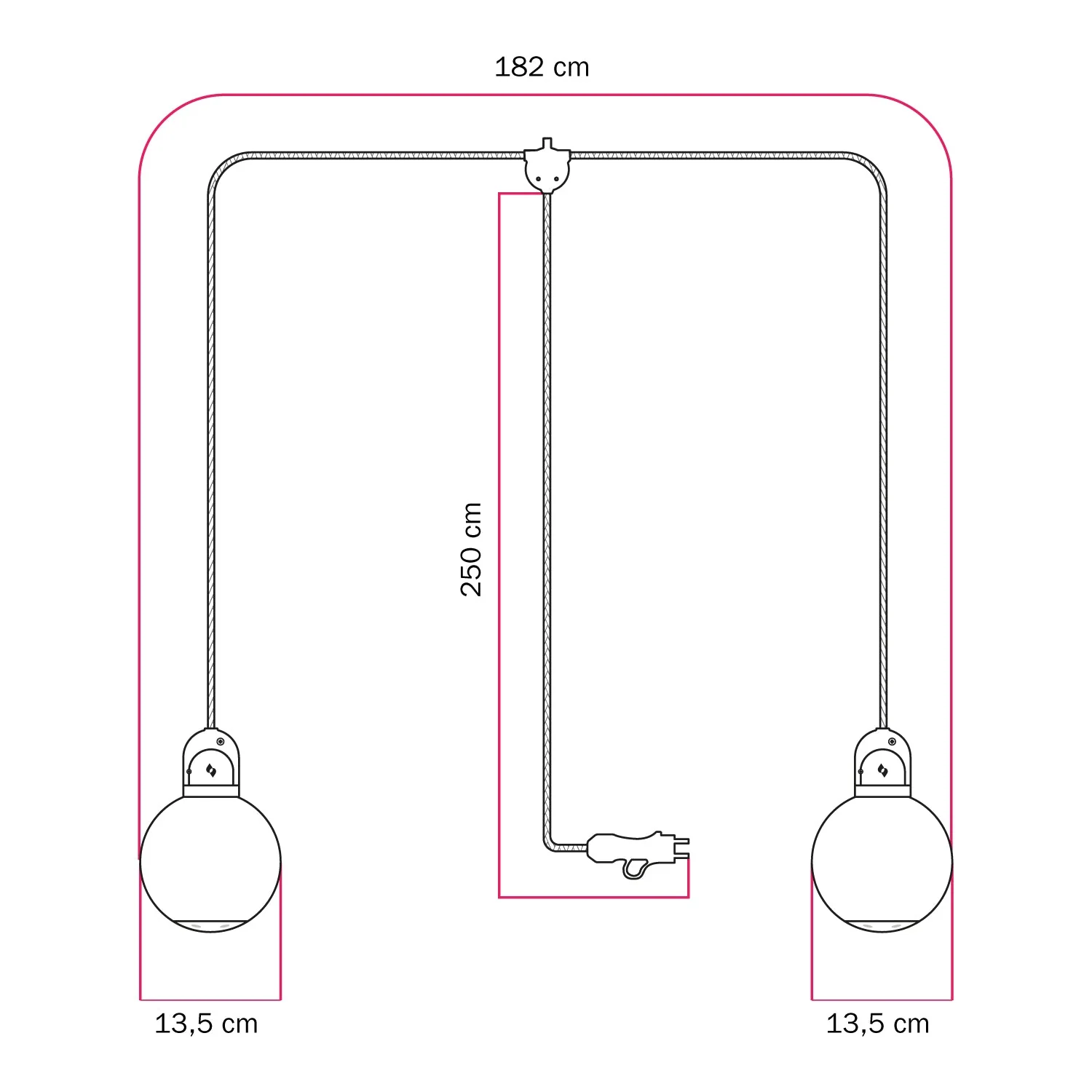 Modulair outdoor plug-in lamp IP65 with 2 drops, unbreakable Unbreak-a-Ball lampshades and SX08 cord - Image 5