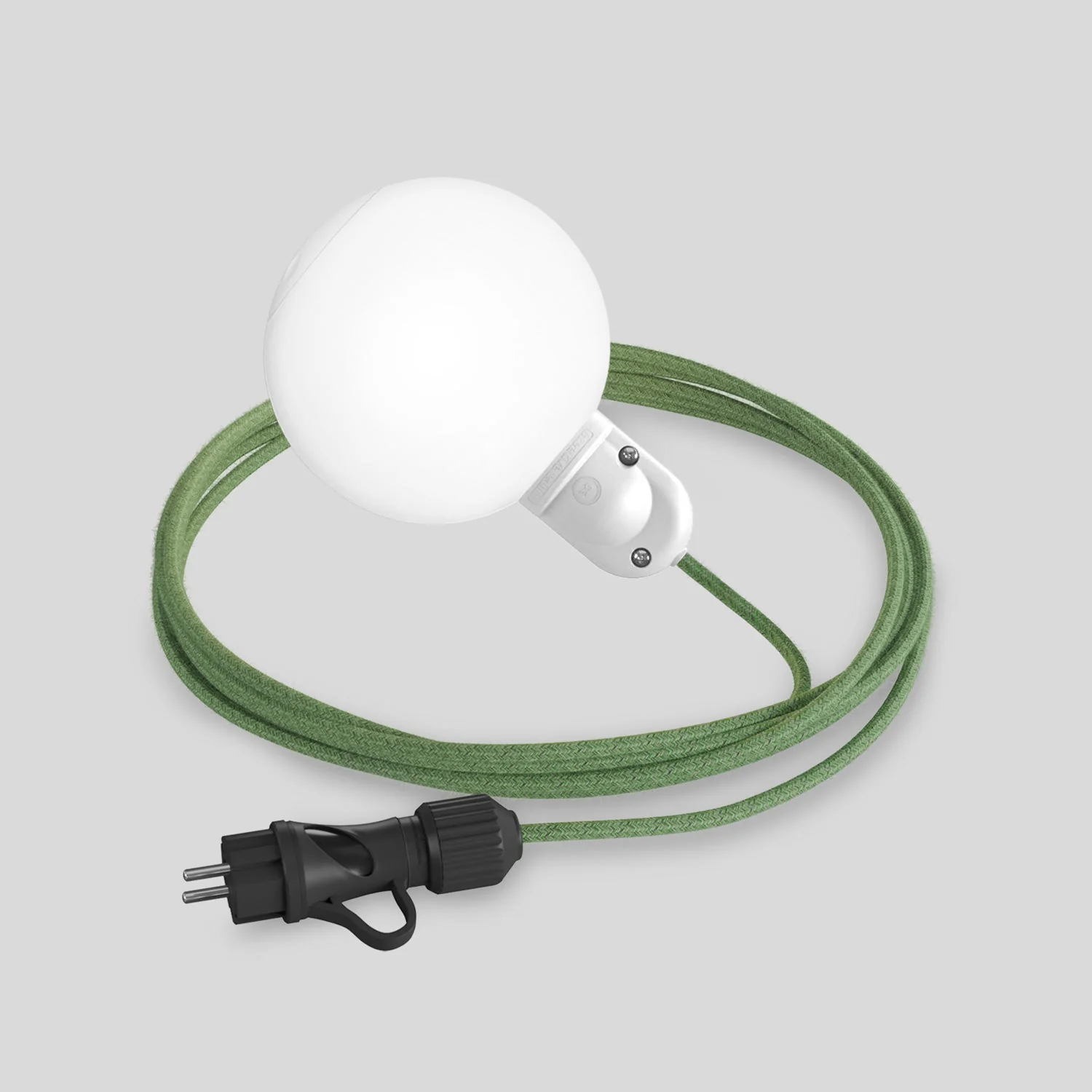 Outdoor plug-in lamp Modulair IP65 with unbreakable Unbreak-a-Ball lampshade and SX08 cord
