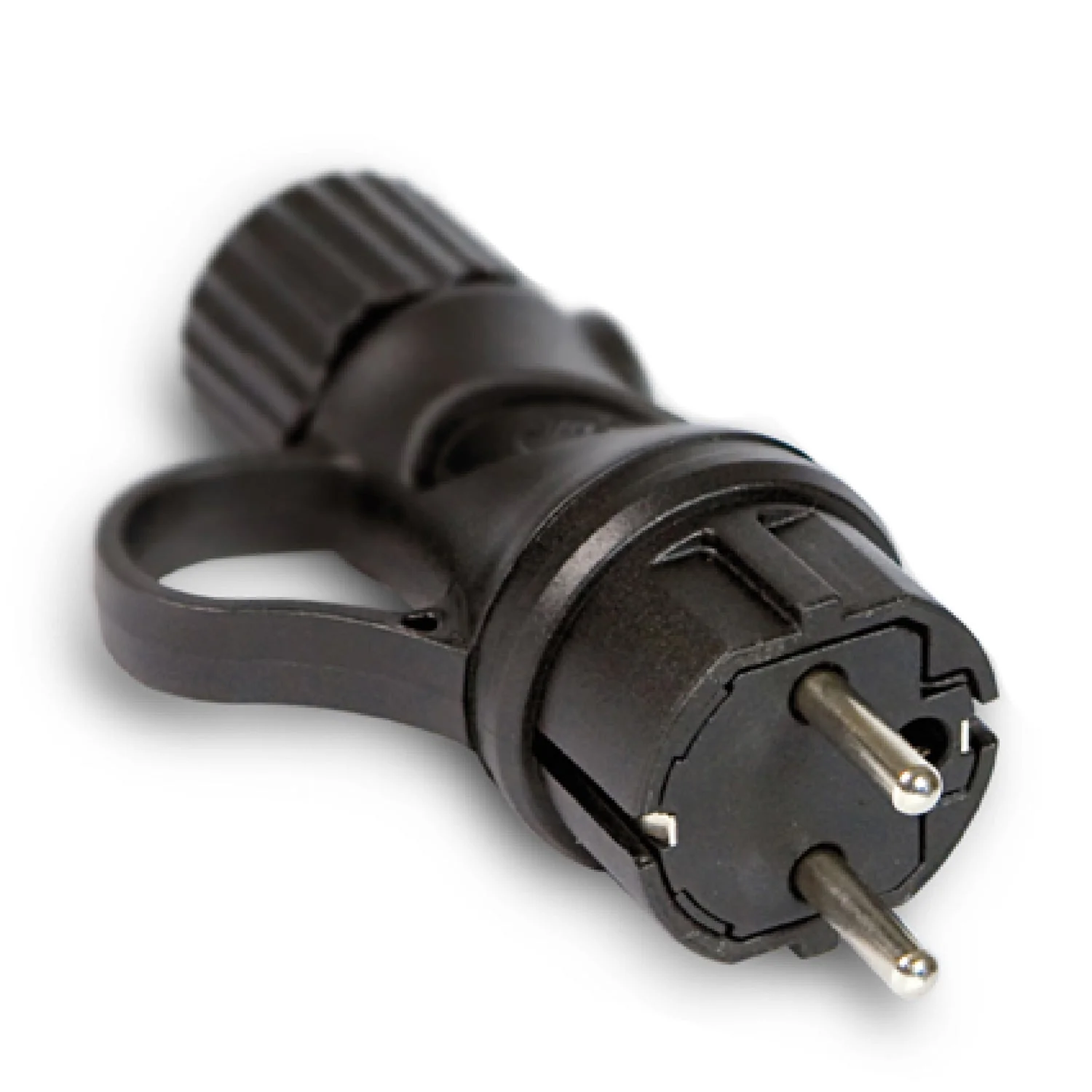 Black Schuko Plug 16A 250V IP44 for outdoor use - Compatible with Modulair System - Black - Image 4