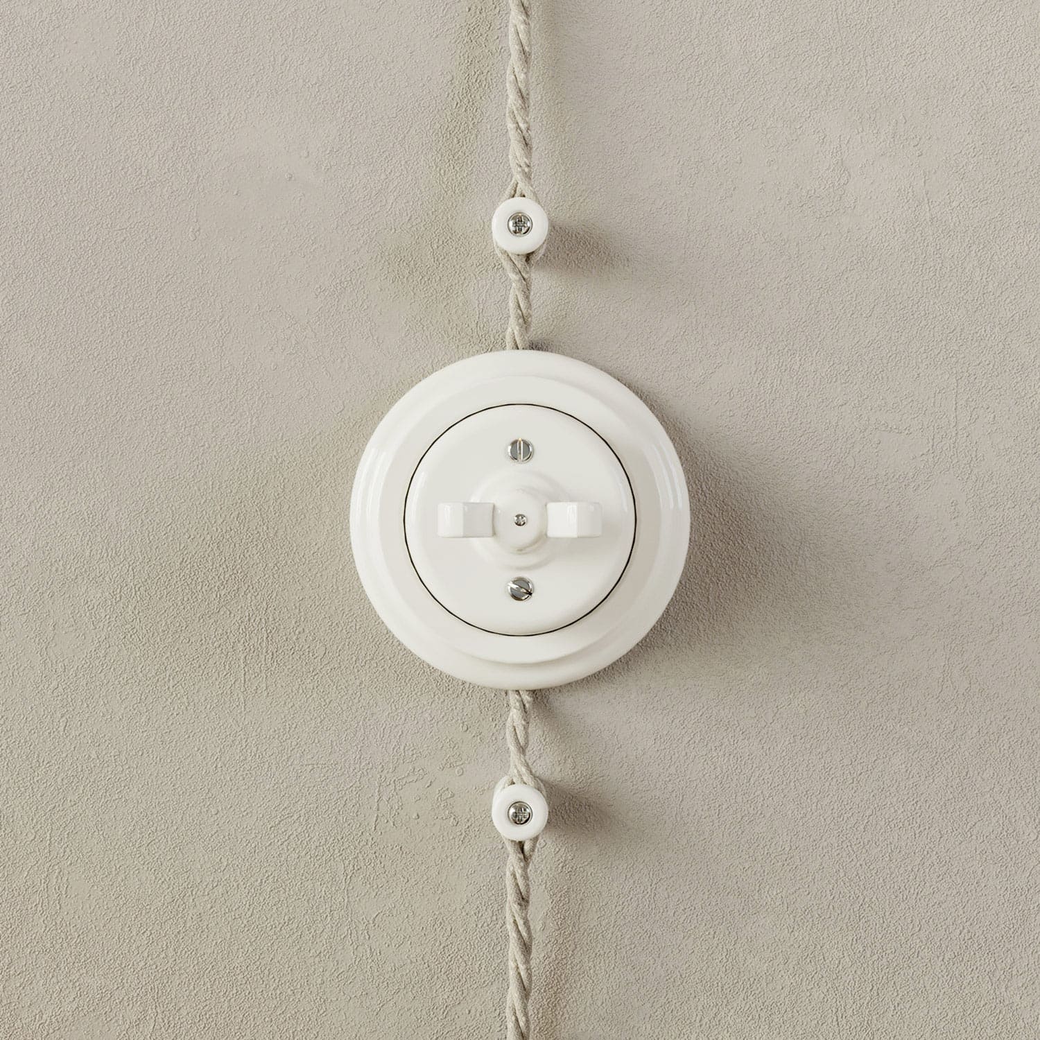Porcelain base for electrical outlet and for switch/deviator - White - Image 5