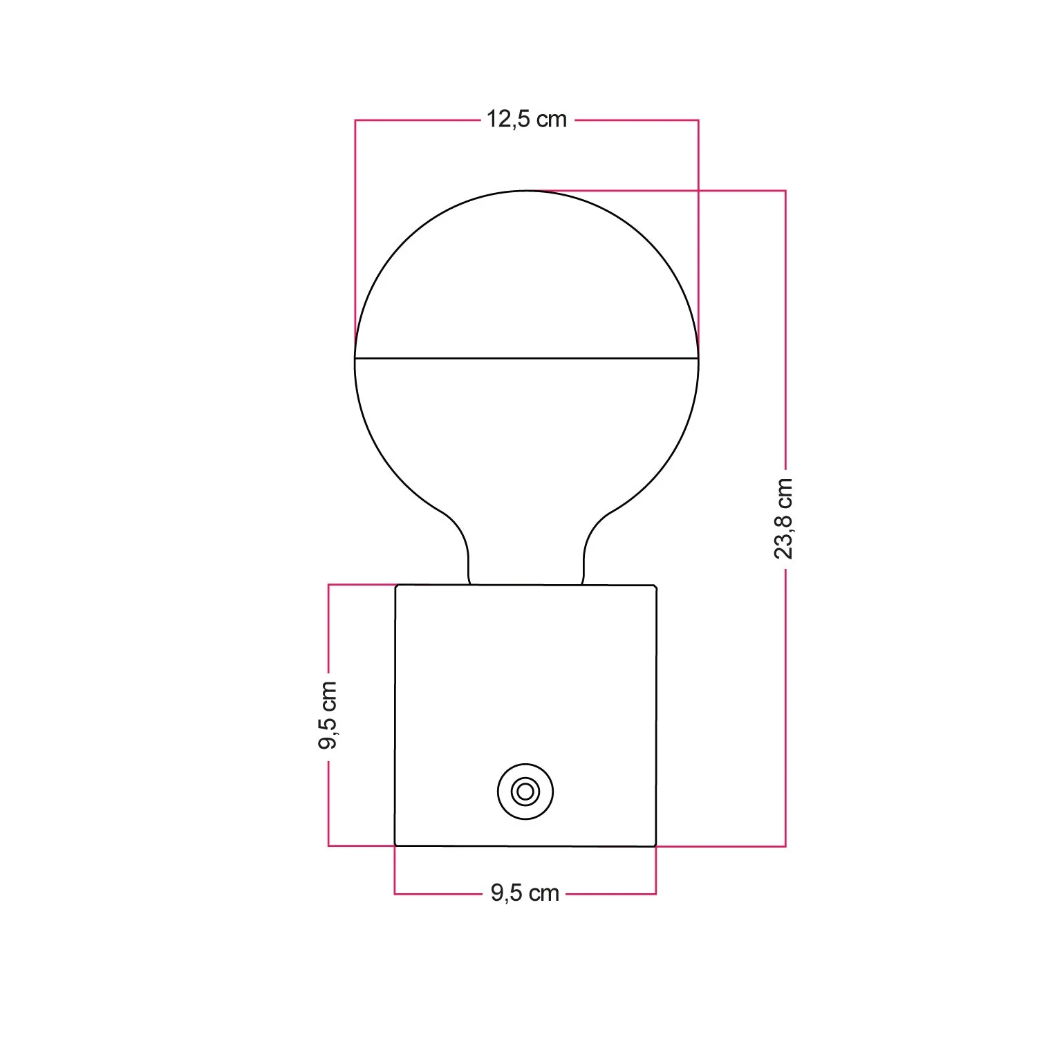 Portable rechargeable Cabless03 lamp with half-sphere silver globe light bulb - Neutral - Image 5