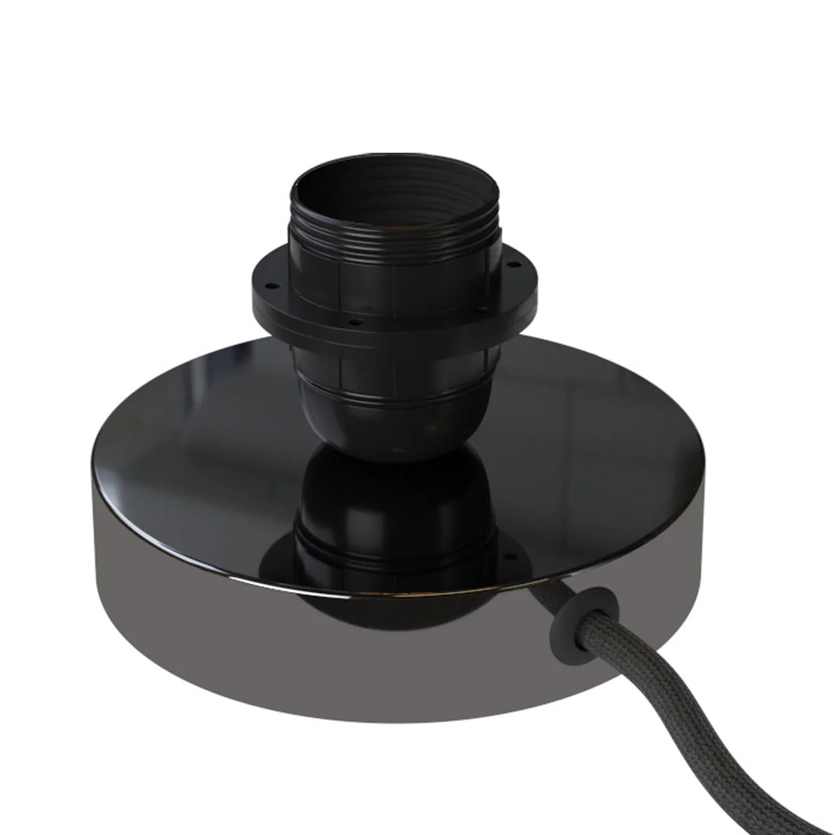 Posaluce for lampshade – Metal table lamp with UK plug – Pearl black