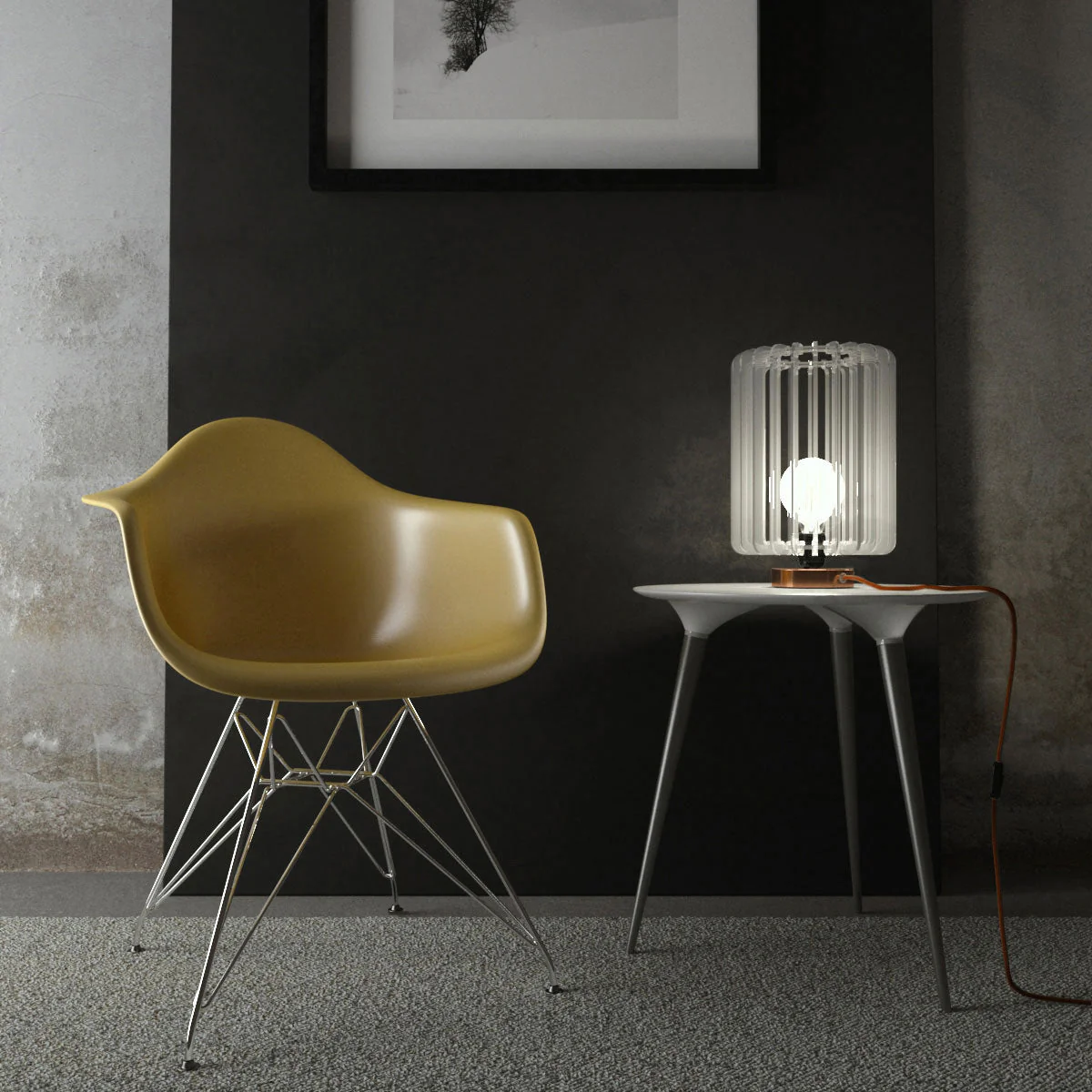 Lampshade base - Metal table lamp with UK plug - Copper - Image 2