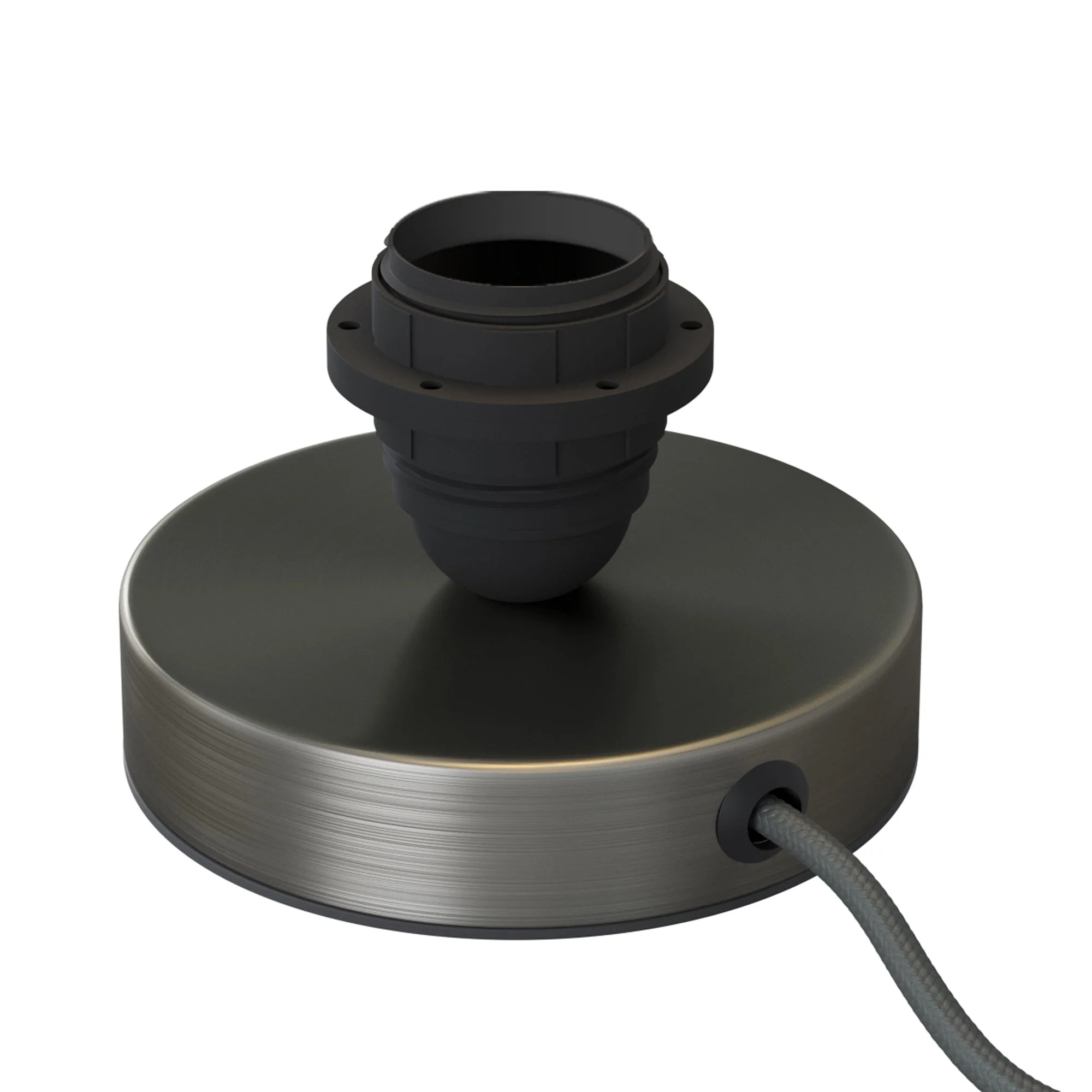Posaluce for lampshade - Metal table lamp with UK plug - Satin titanium