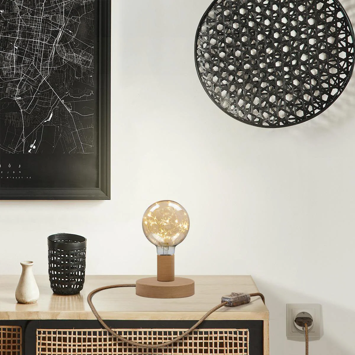 Posaluce Milleluci table lamp in wood - Natural - Image 2