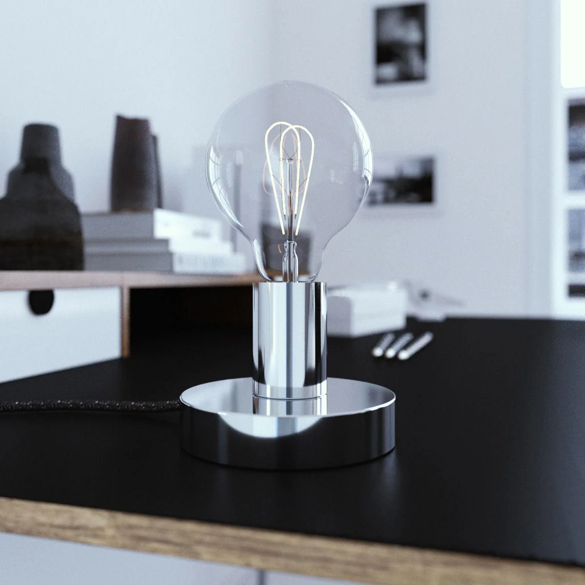 Posaluce - Metal table lamp - Chrome - Image 2