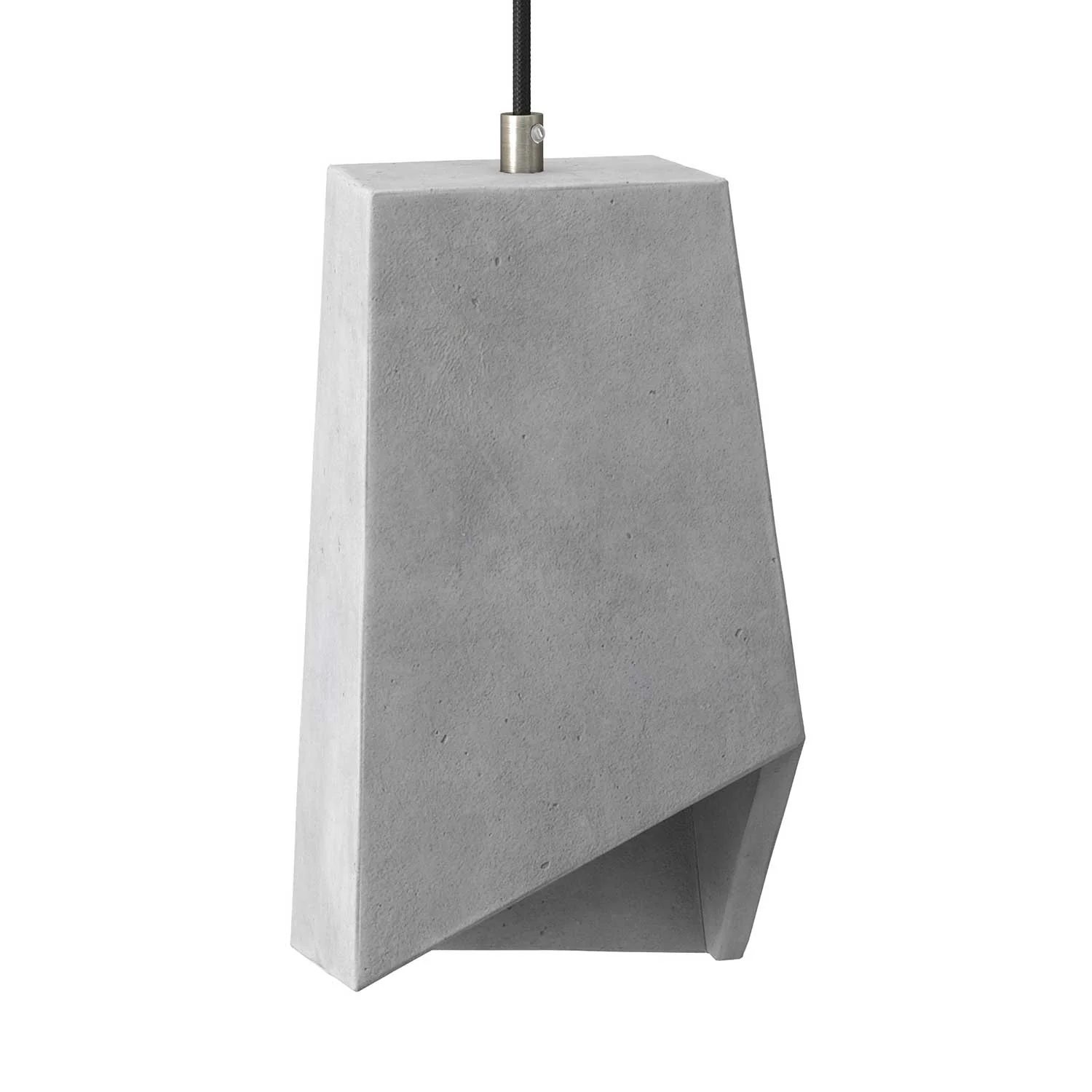 Prisma cement lampshade for pendant lights, with cable clamp and E26 socket - Light Cement