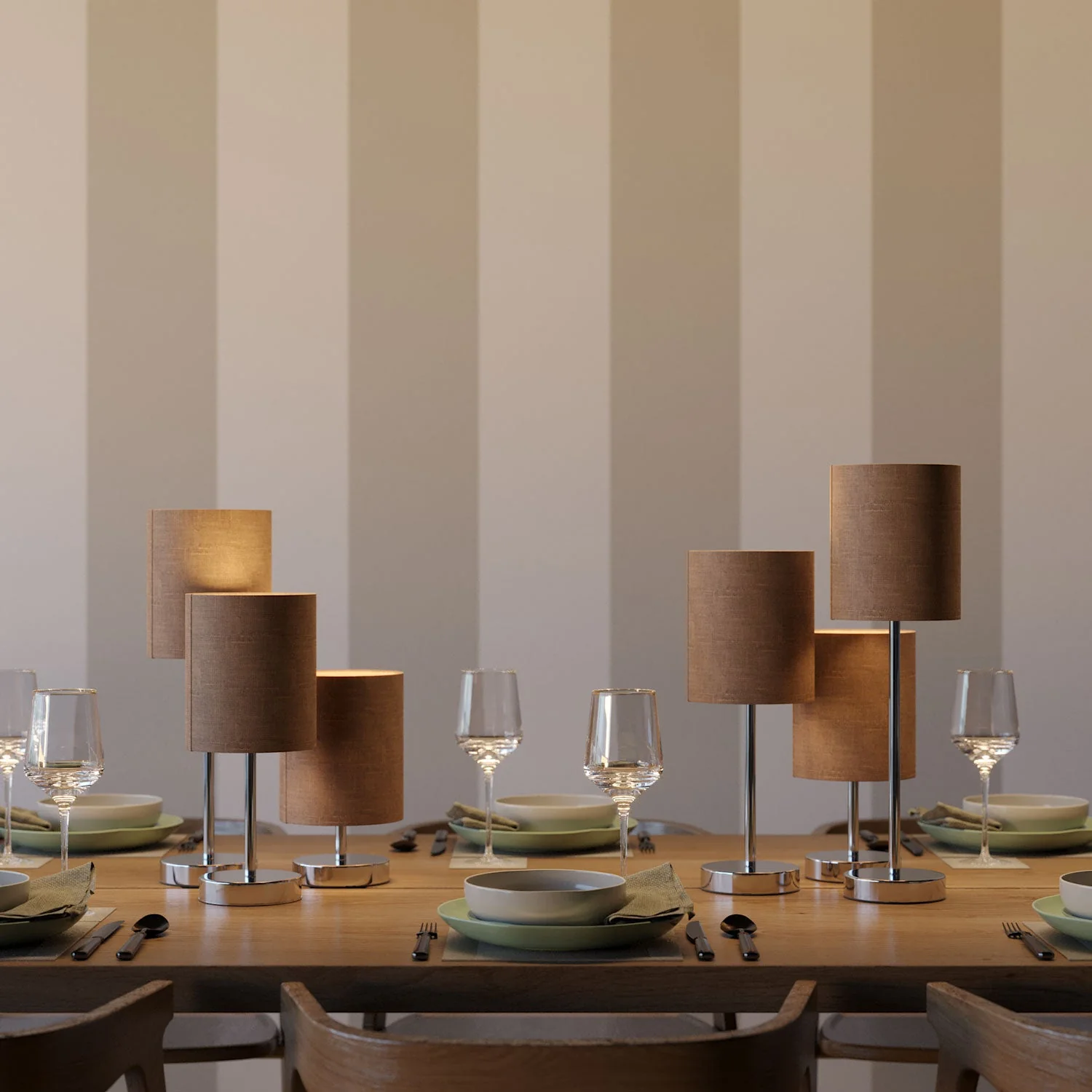 Lampshade riser - Metal table lamp - Chrome - Image 2