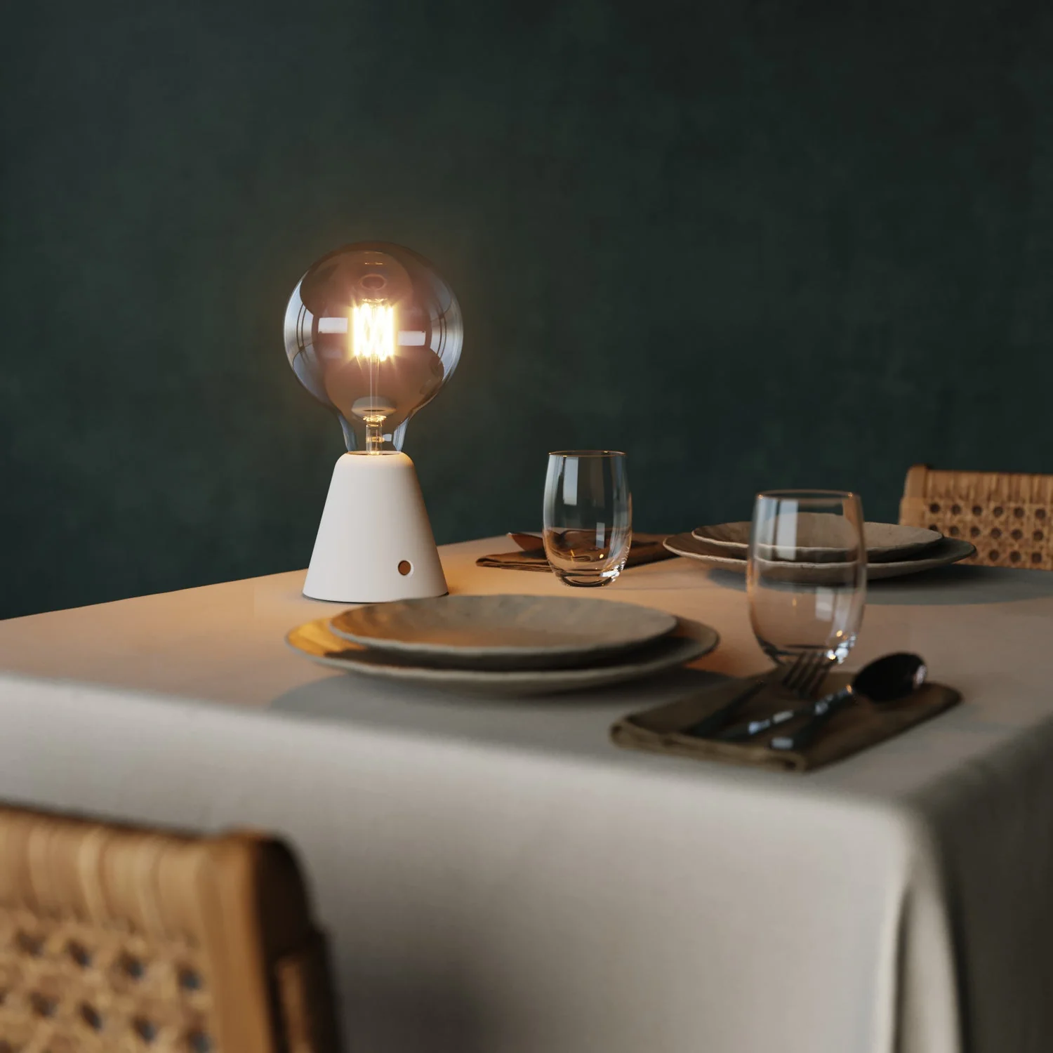 Cabless01 portable rechargeable lamp with G125 globe light bulb - White - Image 4