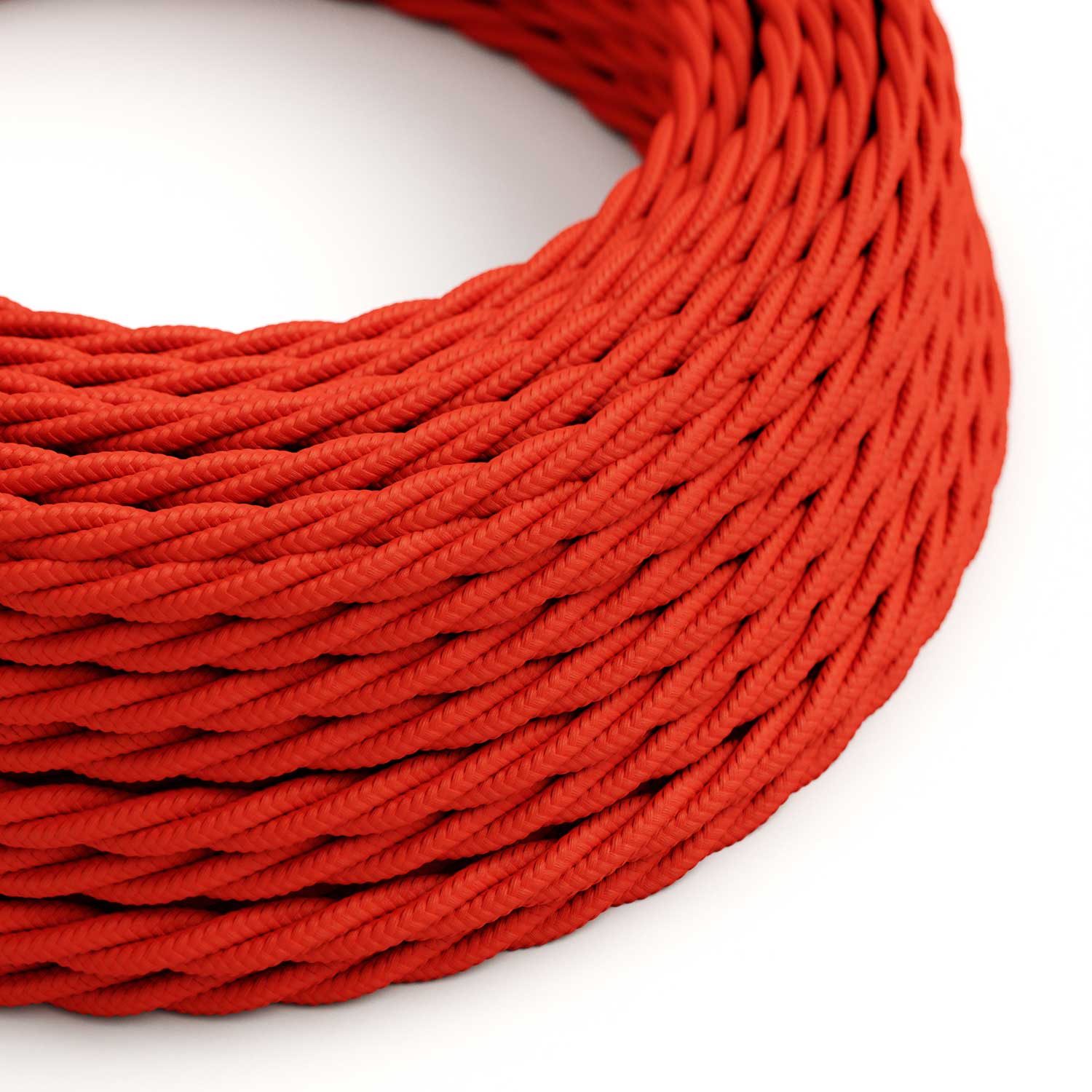Red Rayon covered twisted electric cable - TM09