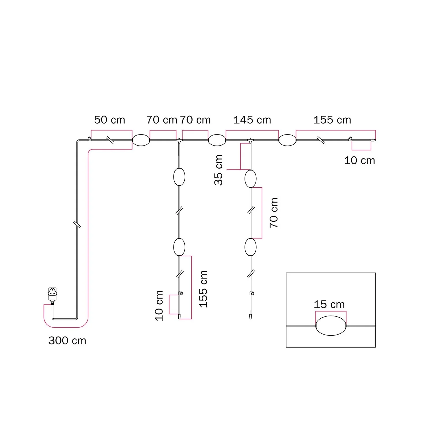 Outdoor net string light with 7 light points, IP67, Sand White with UK plug - Marina GRID - Image 11