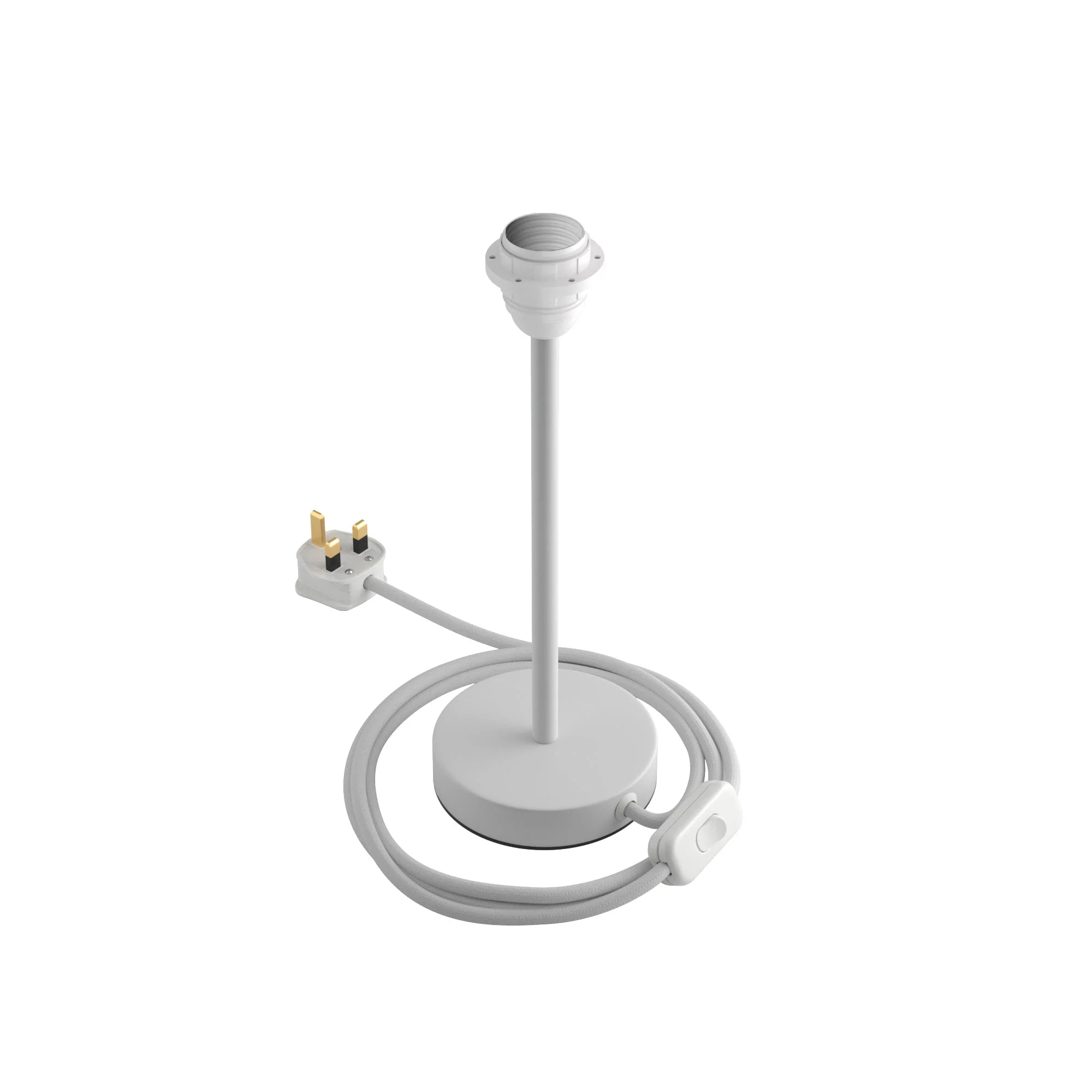 Lampshade riser - Metal table lamp with UK plug - Matte white - Image 8