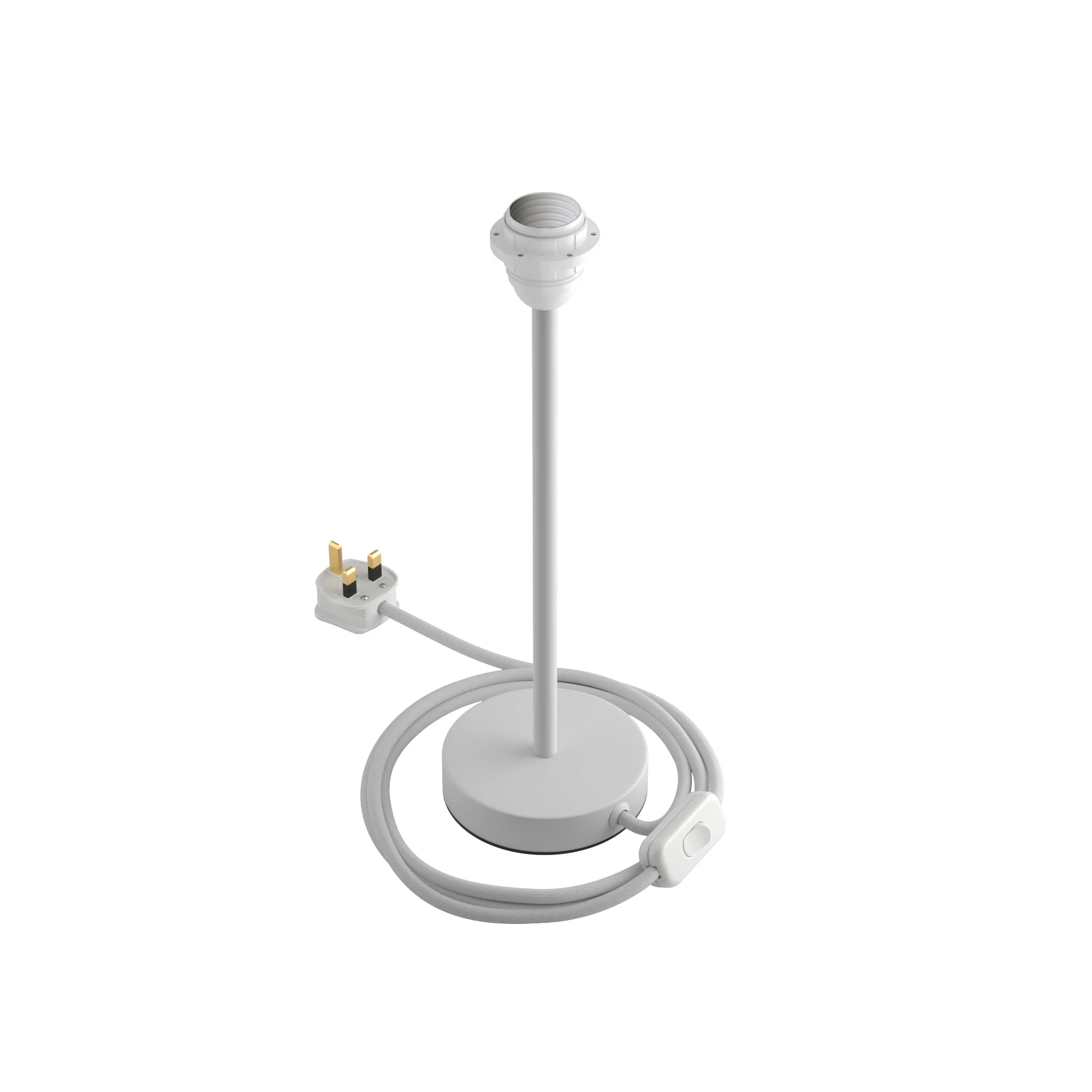 Lampshade riser - Metal table lamp with UK plug - Matte white - Image 9