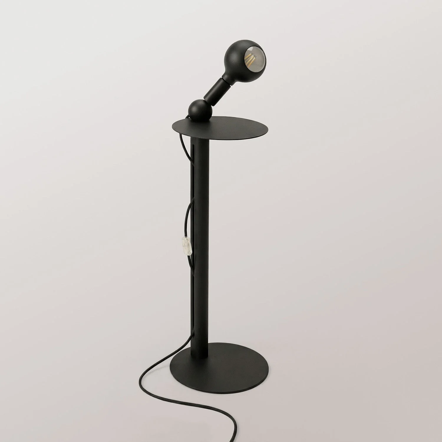 Rocco - Floor lamp with UK Plug and Camo Light bulb - Black - Image 4