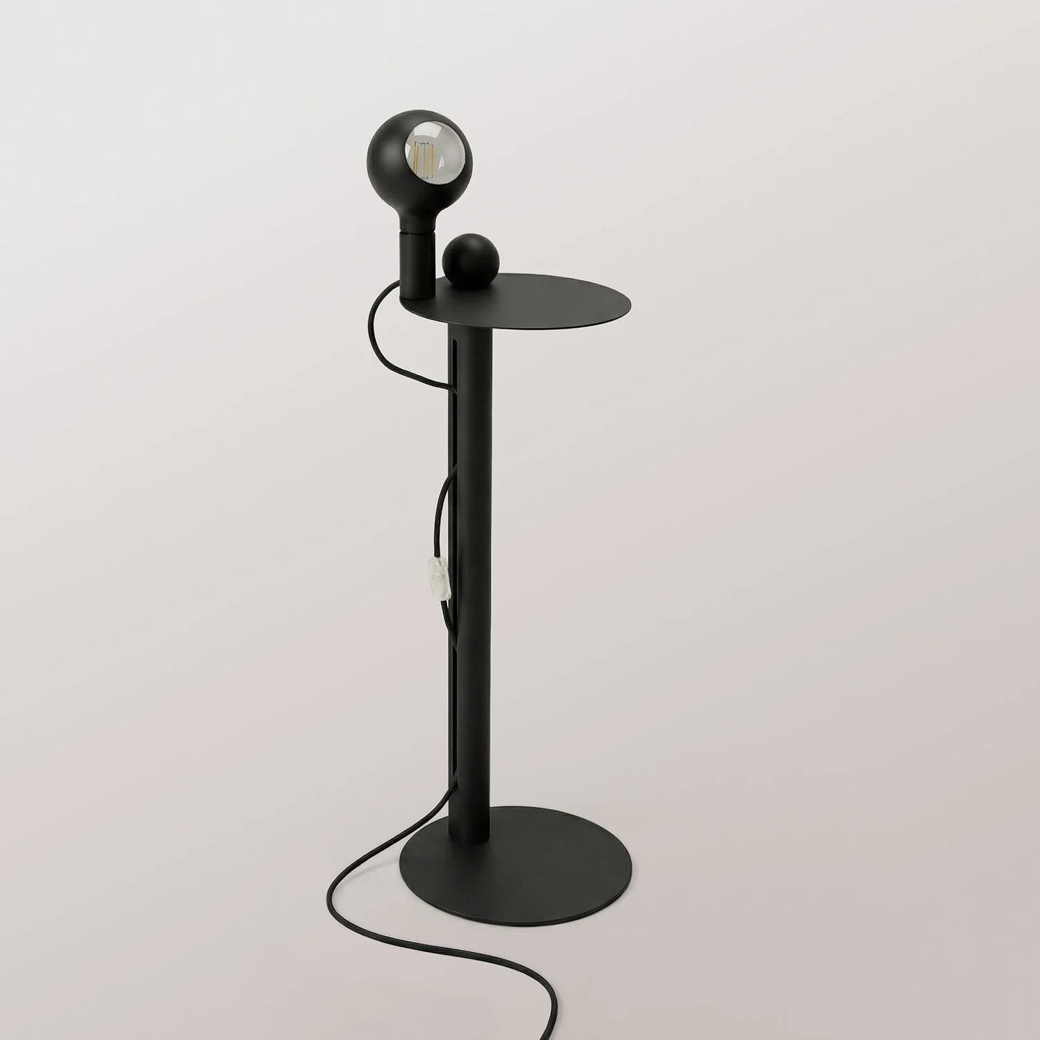 Rocco - Floor lamp with UK Plug and Camo Light bulb - Black - Image 5