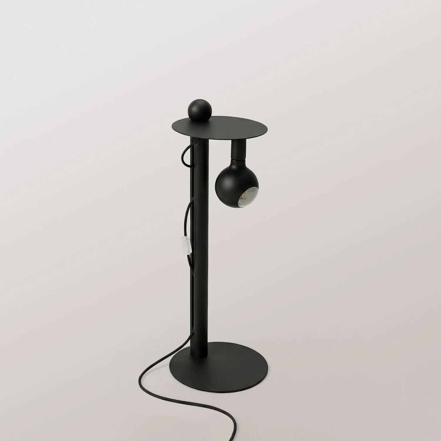 Rocco - Floor lamp with UK Plug and Camo Light bulb - Black - Image 6