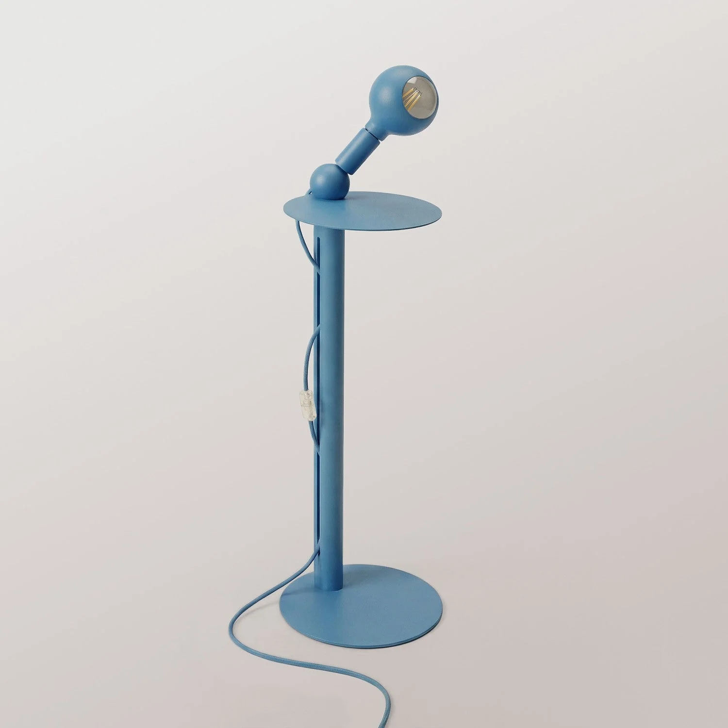 Rocco - Floor lamp with UK Plug and Camo Light bulb - Blue - Image 4