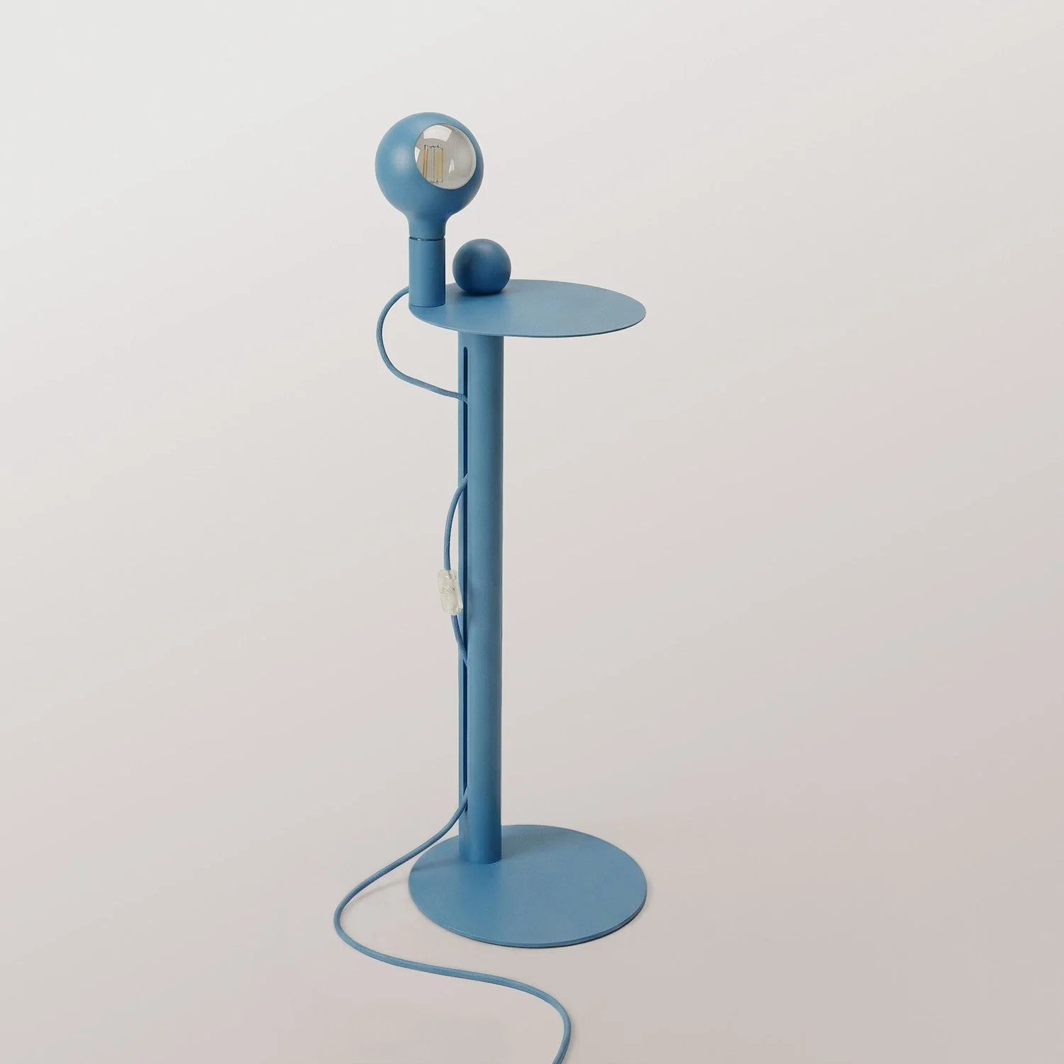 Rocco - Floor lamp with UK Plug and Camo Light bulb - Blue - Image 5