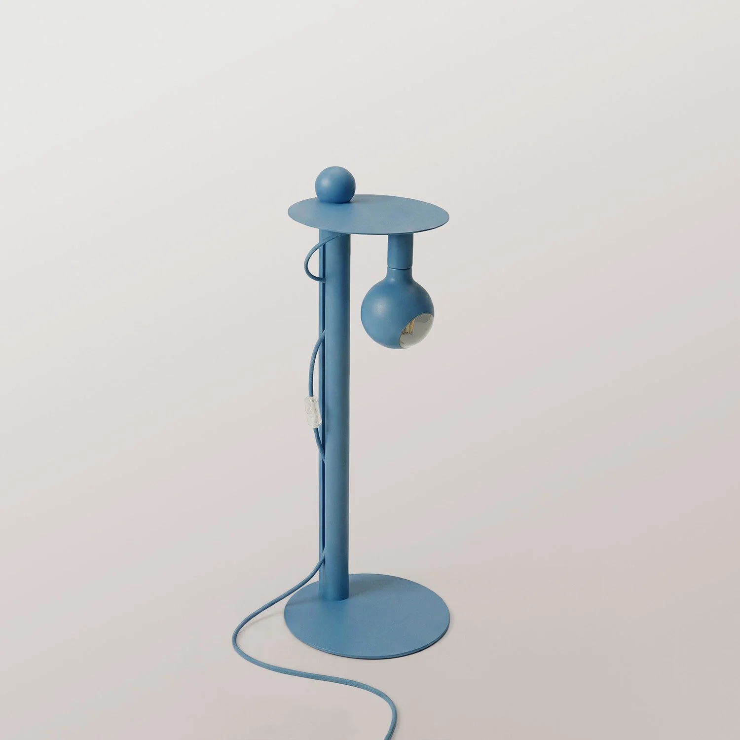 Rocco - Floor lamp with UK Plug and Camo Light bulb - Blue - Image 6
