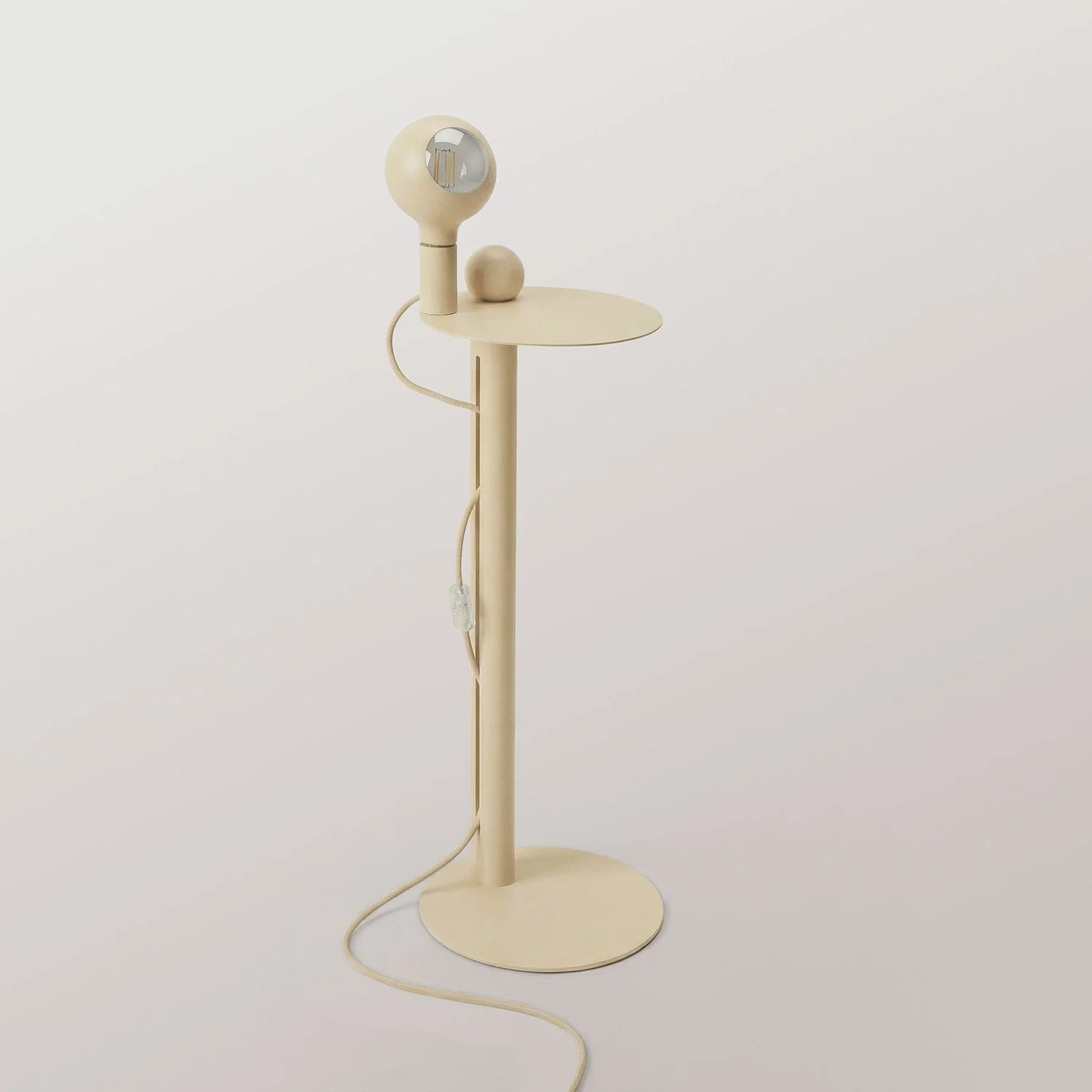Rocco - Floor lamp with UK Plug and Camo Light bulb - Cream - Image 5
