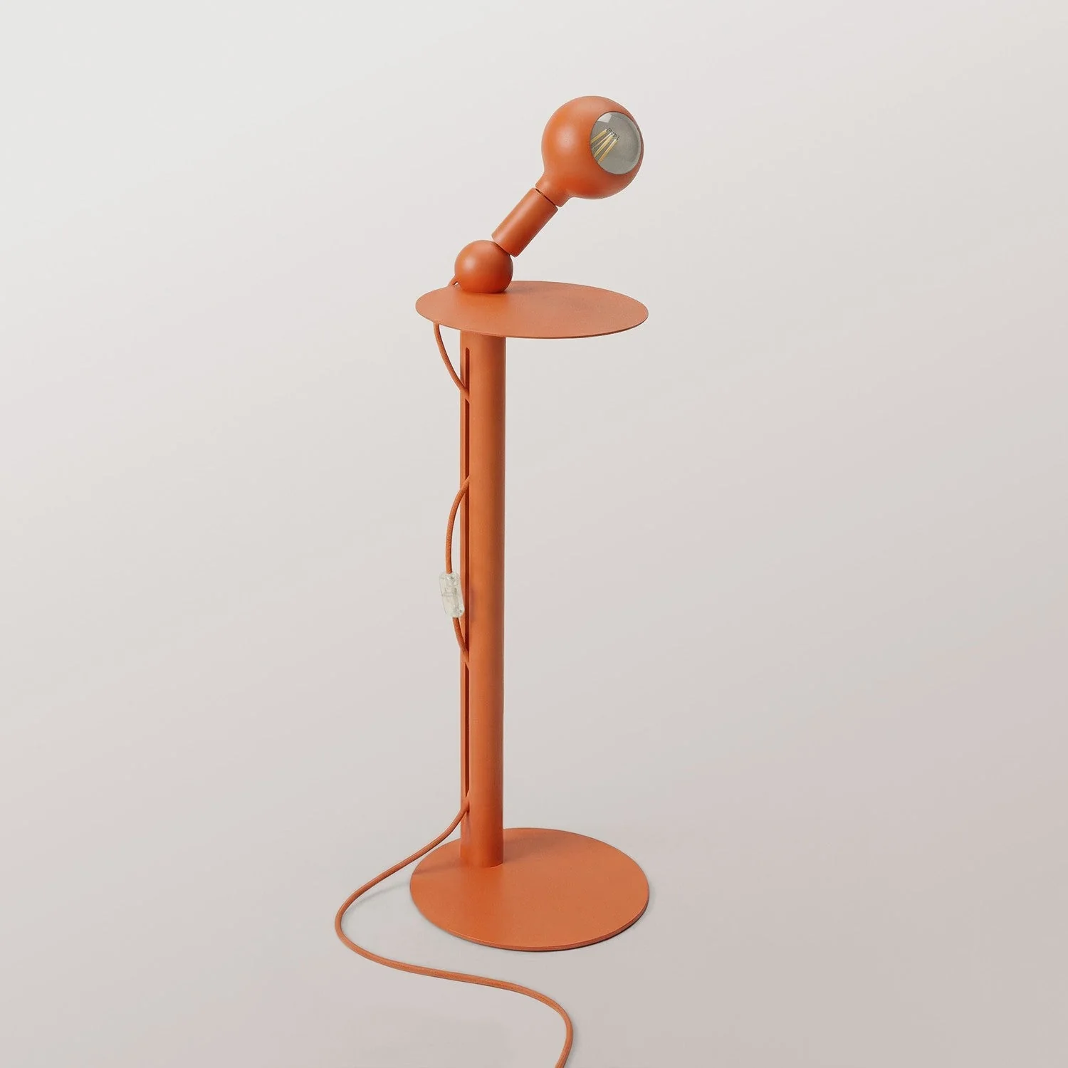 Rocco - Floor lamp with UK plug and Camo light bulb - Orange - Image 4