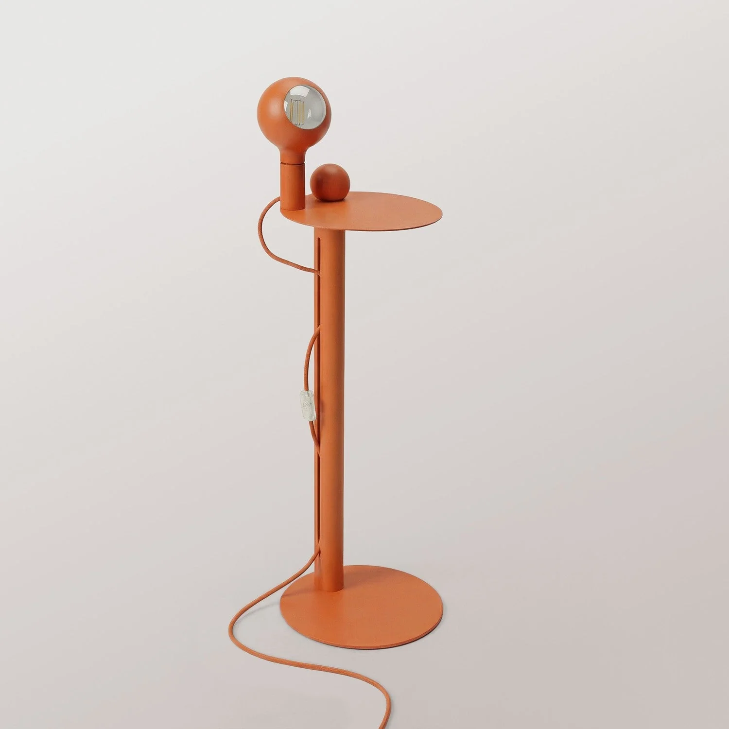 Rocco - Floor lamp with UK plug and Camo light bulb - Orange - Image 5