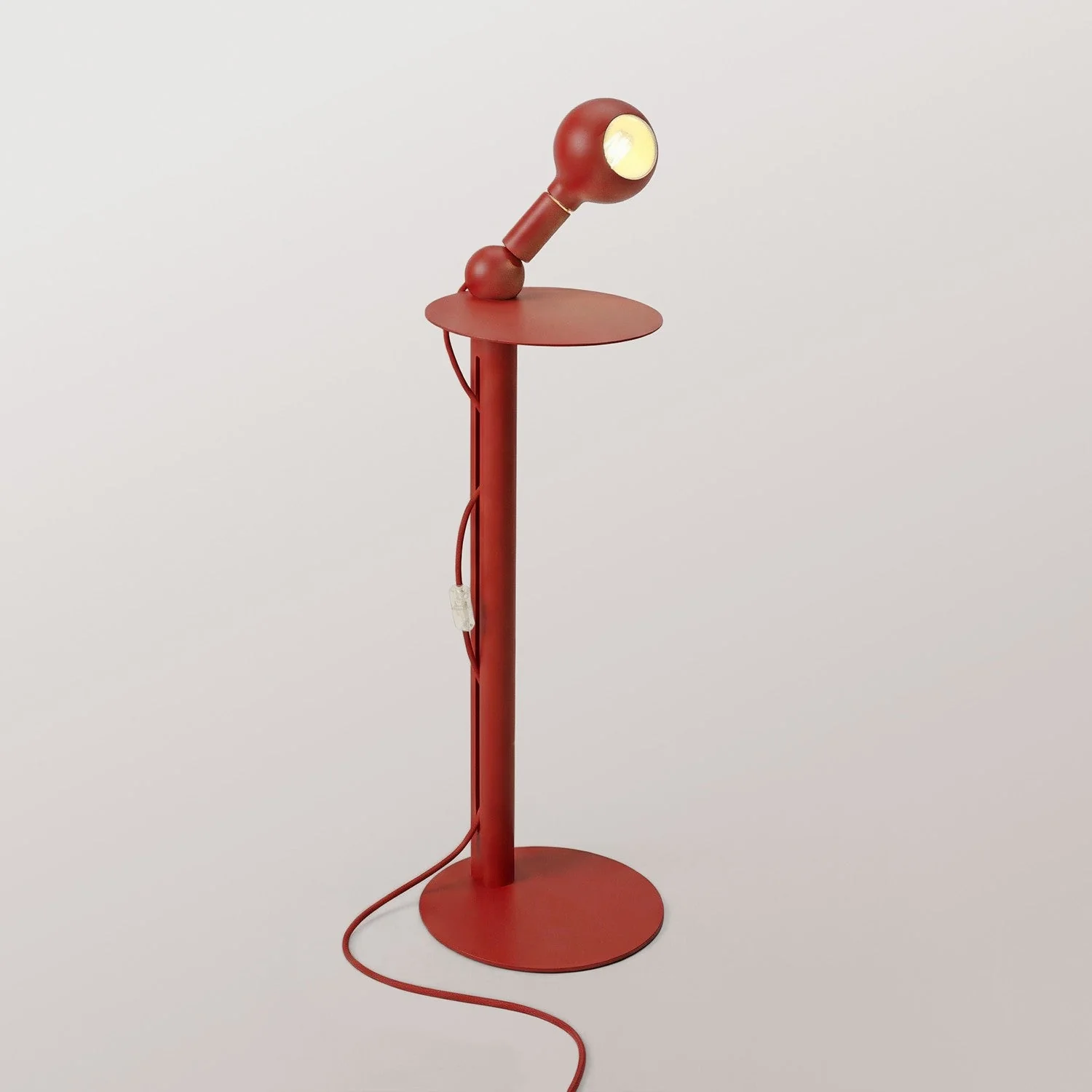 Rocco - Floor lamp with UK plug and Camo light bulb - Red