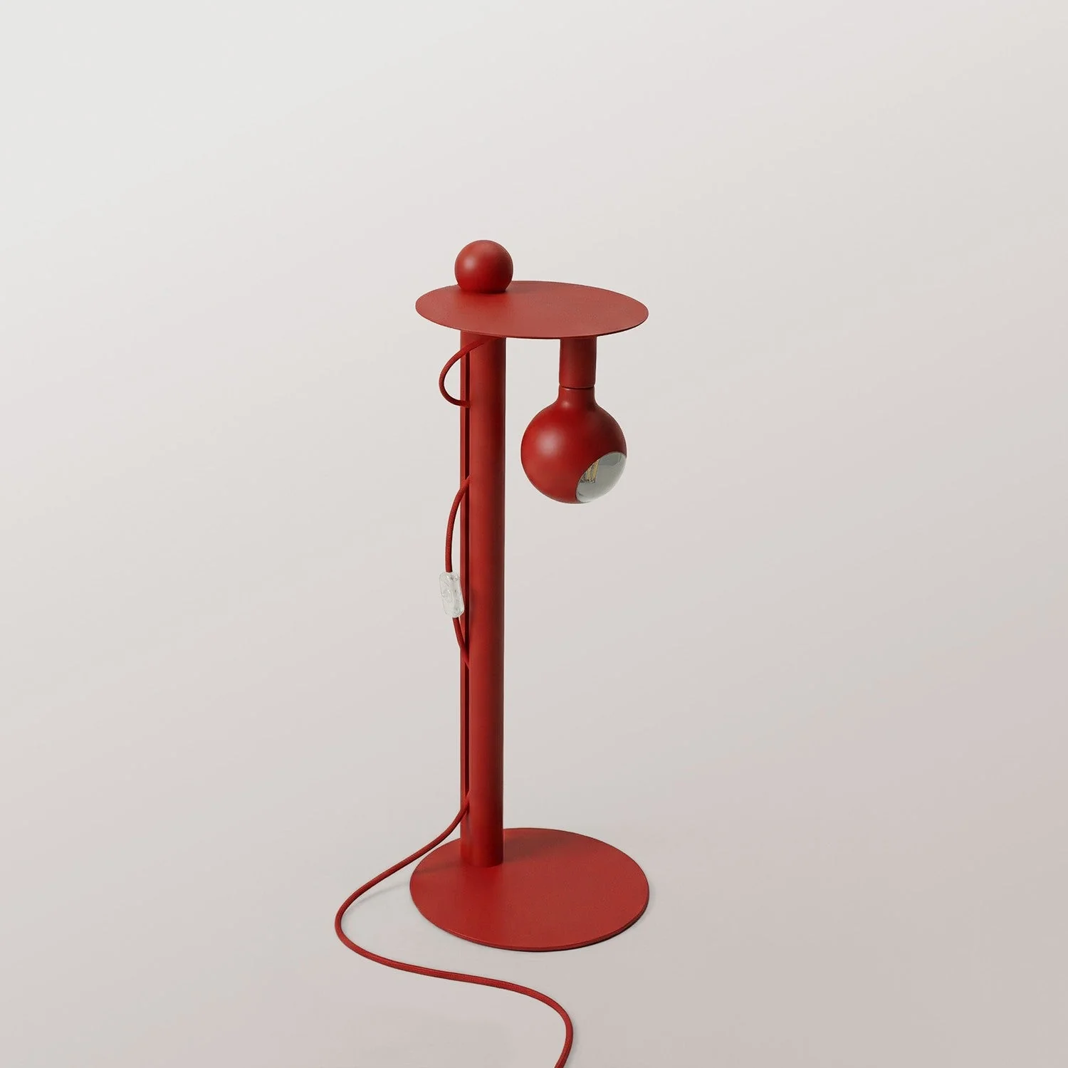 Rocco - Floor lamp with UK plug and Camo light bulb - Red - Image 6