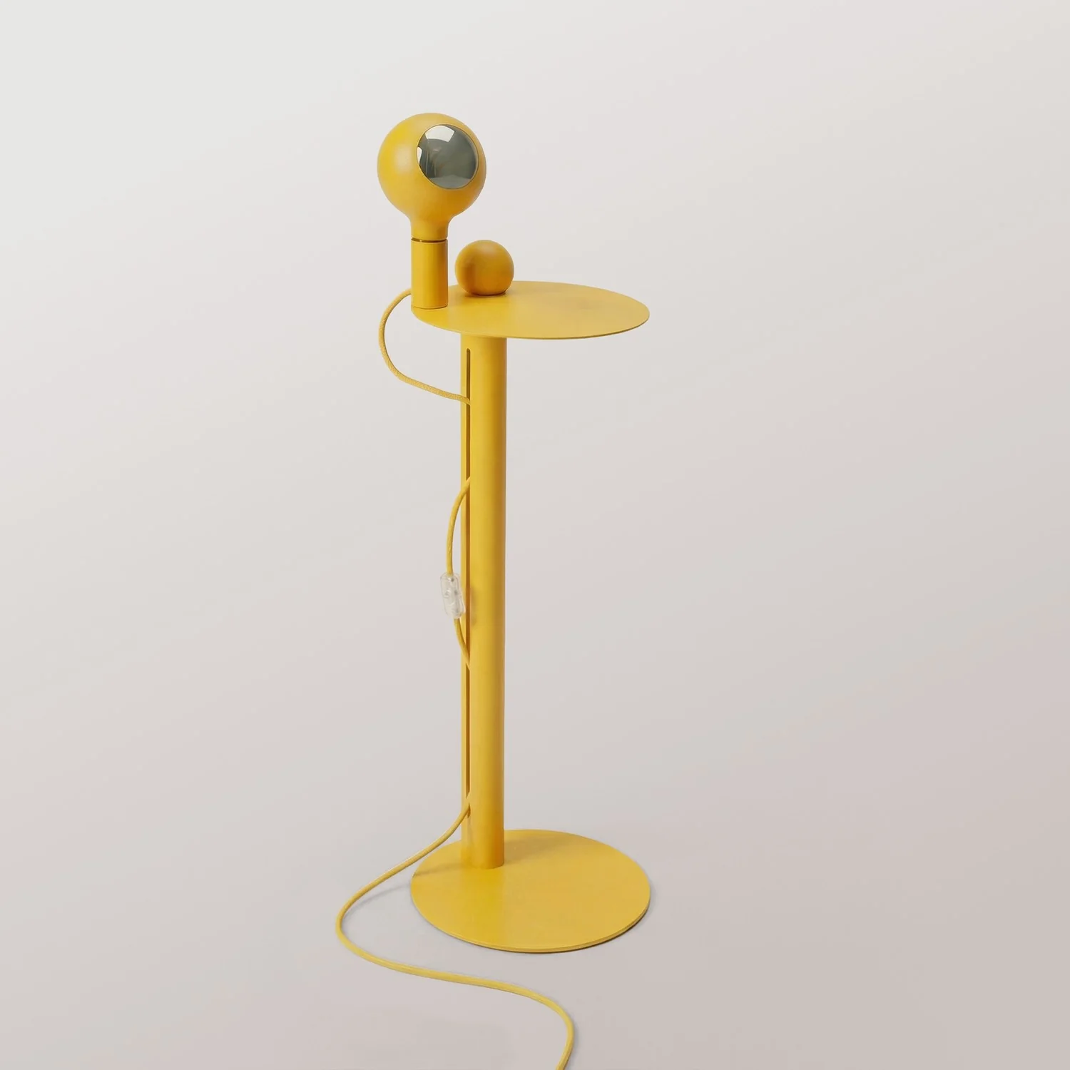 Rocco - Floor lamp with UK Plug and Camo Light bulb - Yellow - Image 5