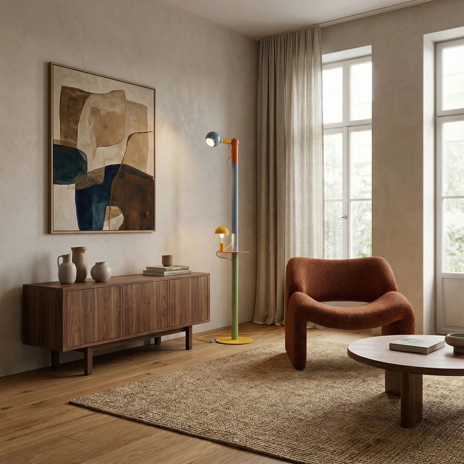 Rocco XXL - Multicolor floor lamp with UK plug and Maria and Camo light bulb - Image 3