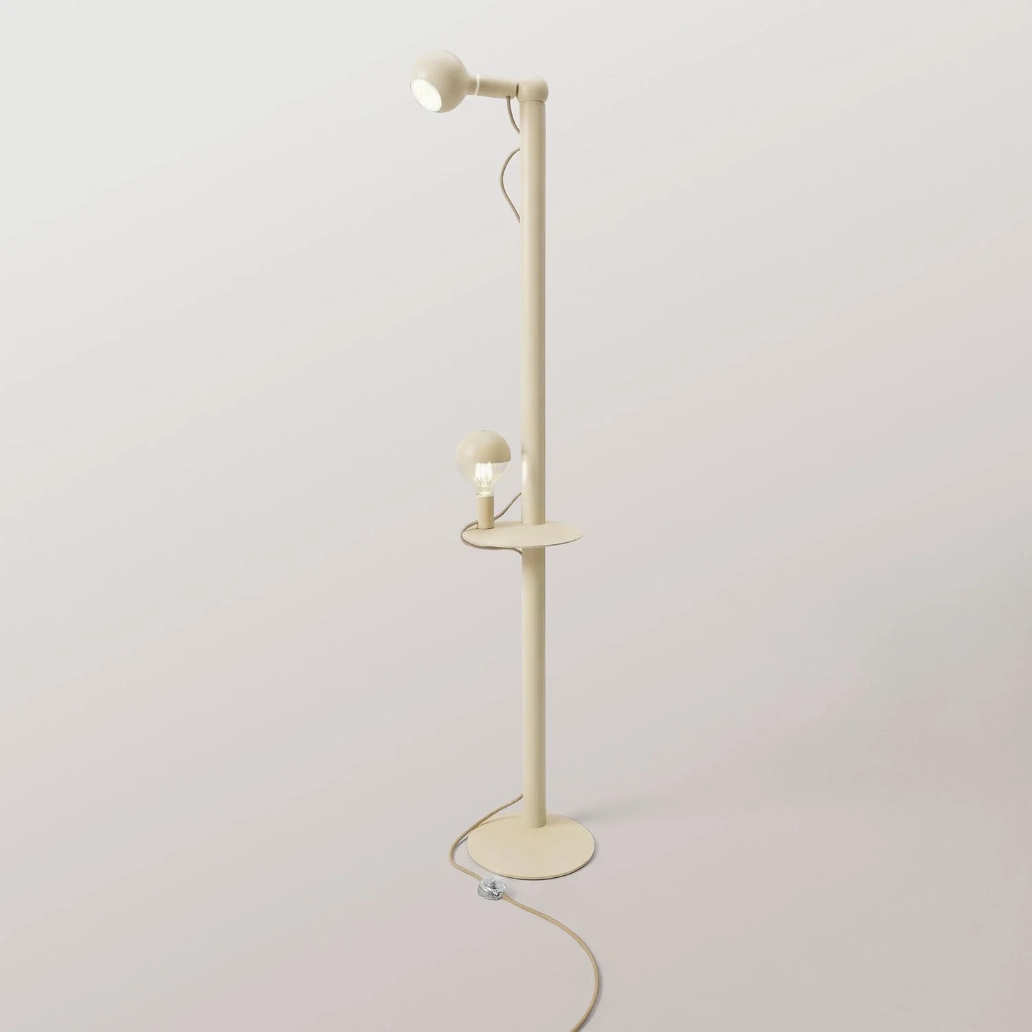 Rocco XXL - Floor lamp with Maria and Camo Light bulb - Cream