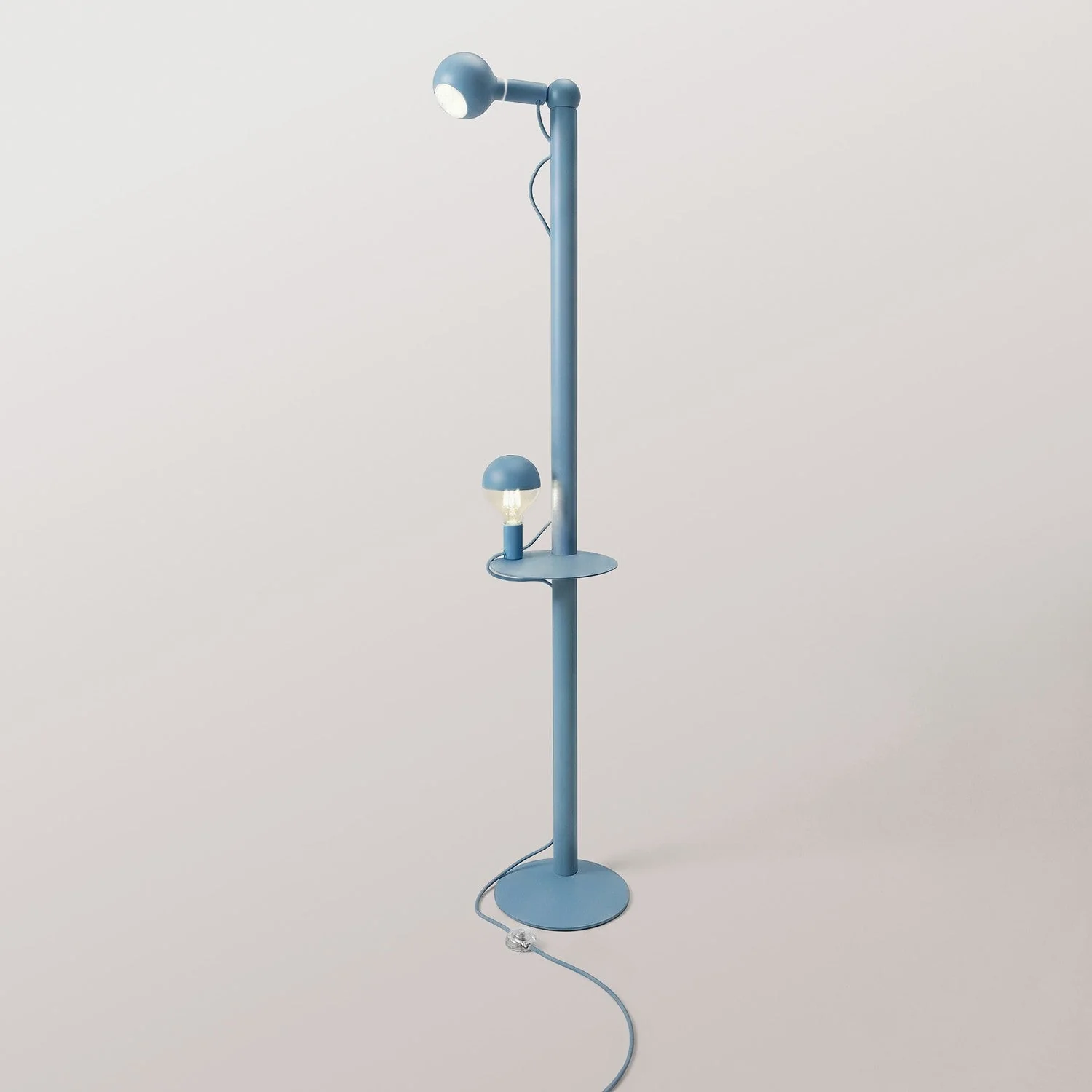 Rocco XXL - Floor lamp with UK Plug and Maria and Camo Light bulb - Blue
